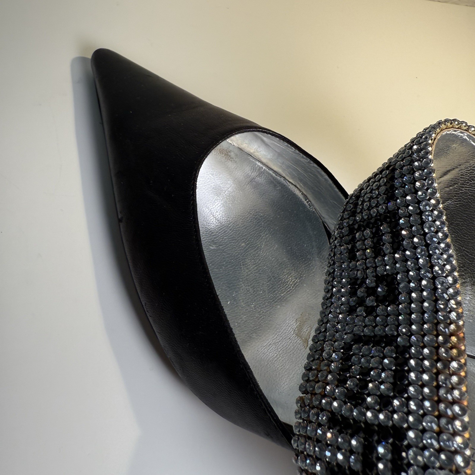 Vtg DOLCE & GABBANA CRYSTAL LOGO HEELS 40.5