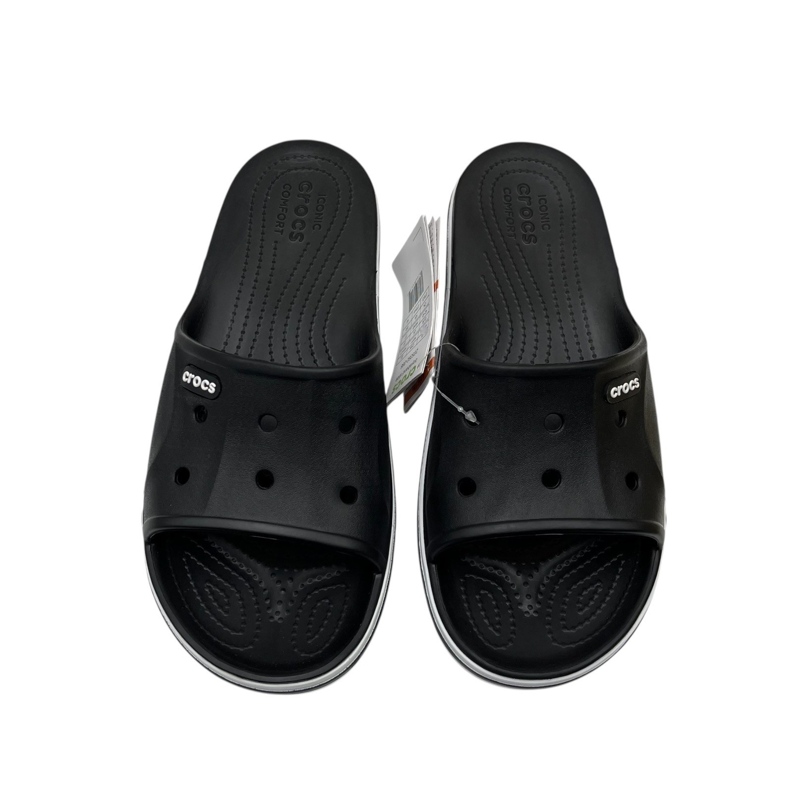 Crocs Bayaband Womens Slide Sandal Size 8 Black White Water Friendly Lightweight