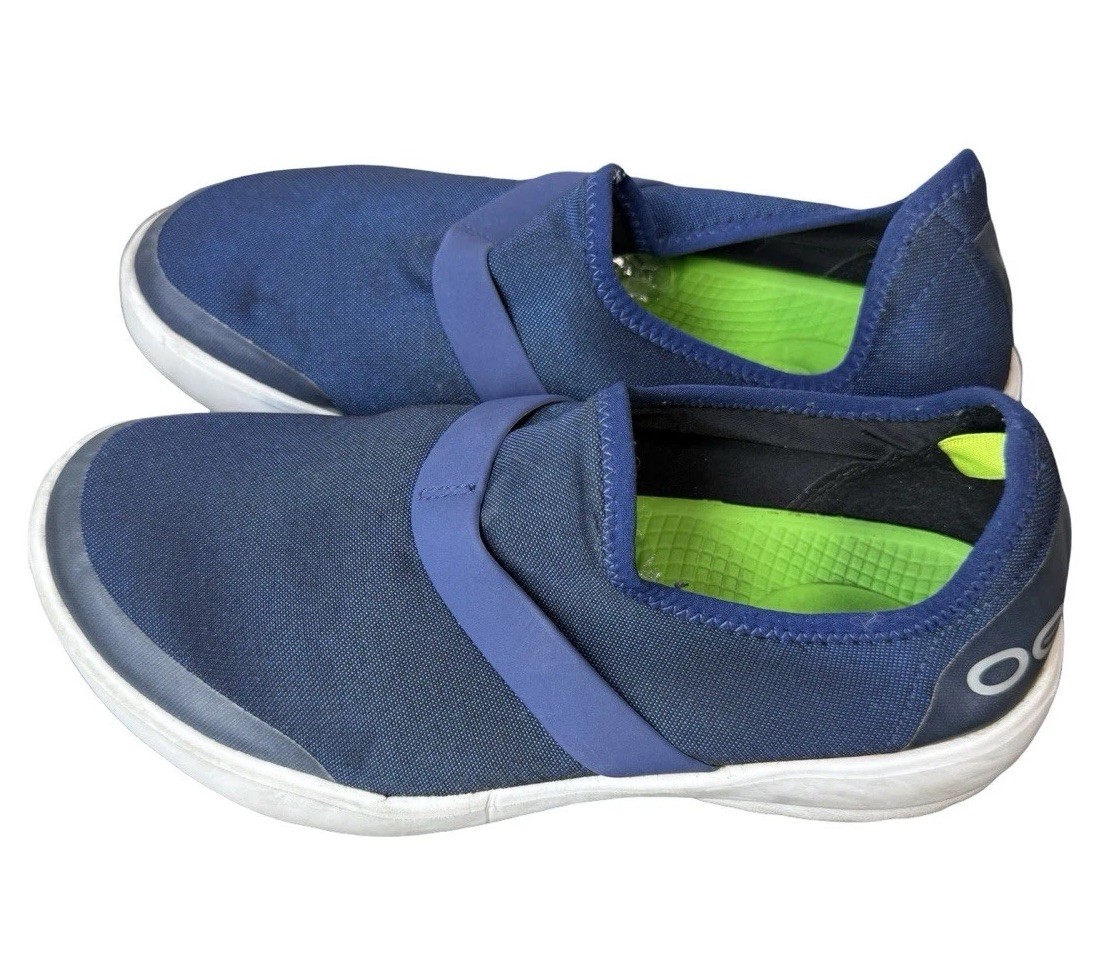 Oofos OOmg Eezee Low Mesh Navy Blue Recovery Slip On Casual Shoes Women’s Size 8