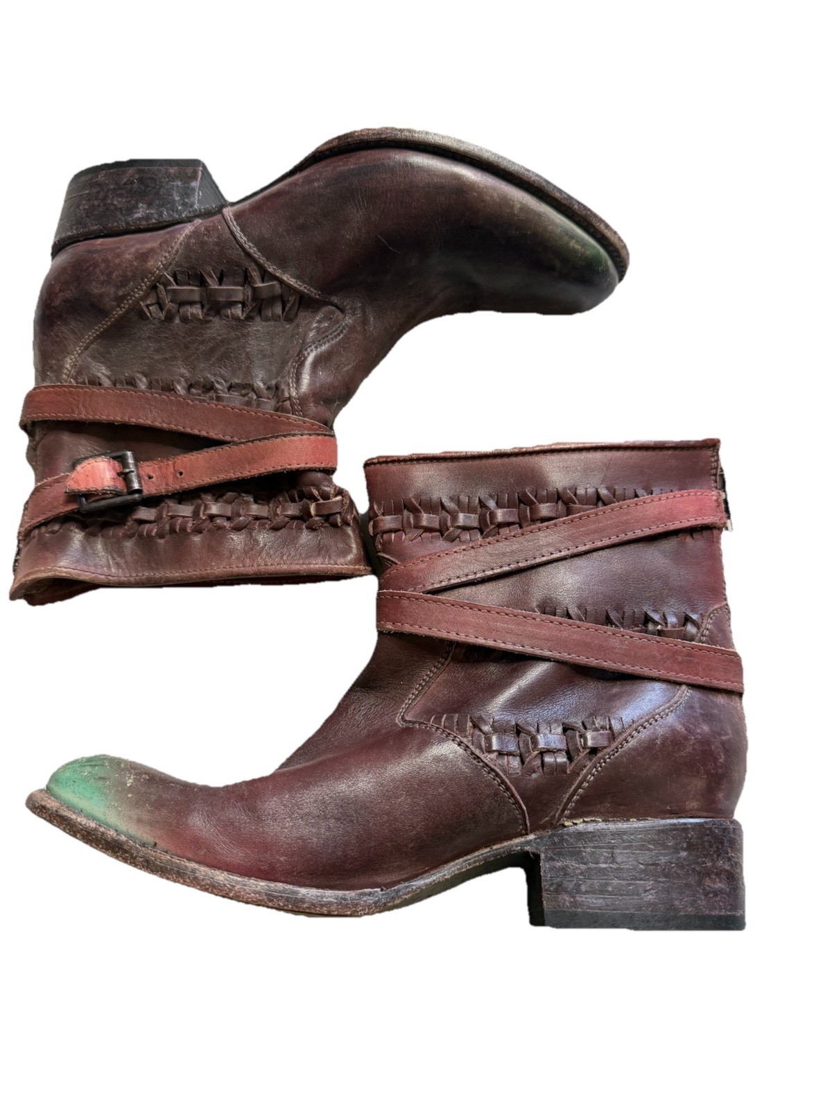 Freebird by Steven Strap Zip Up Leather Boots Size 9 M Fb Home