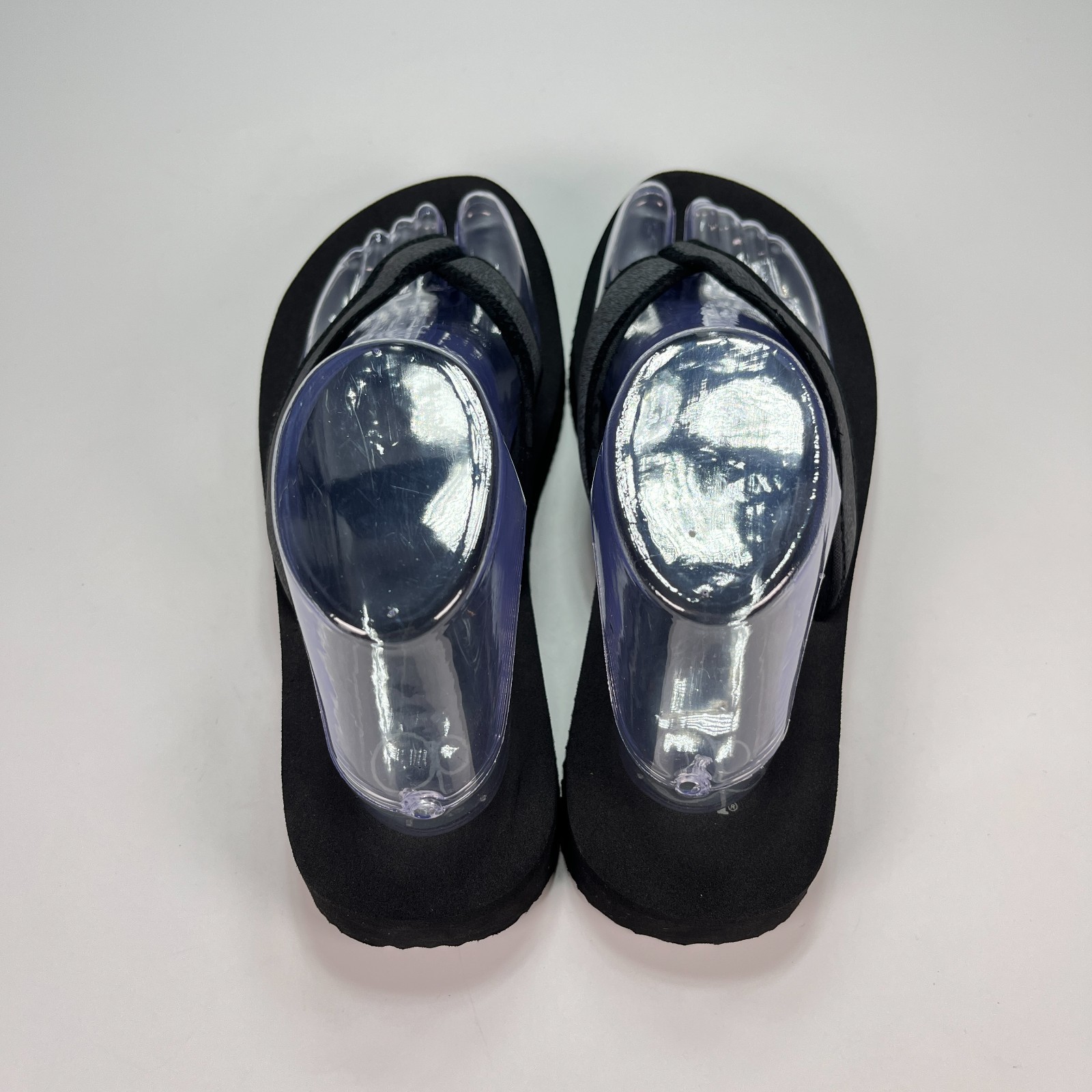 OP Black Gray Flip Flop Sandals Thong Style Comfort Beach Pool Women’s Size 8