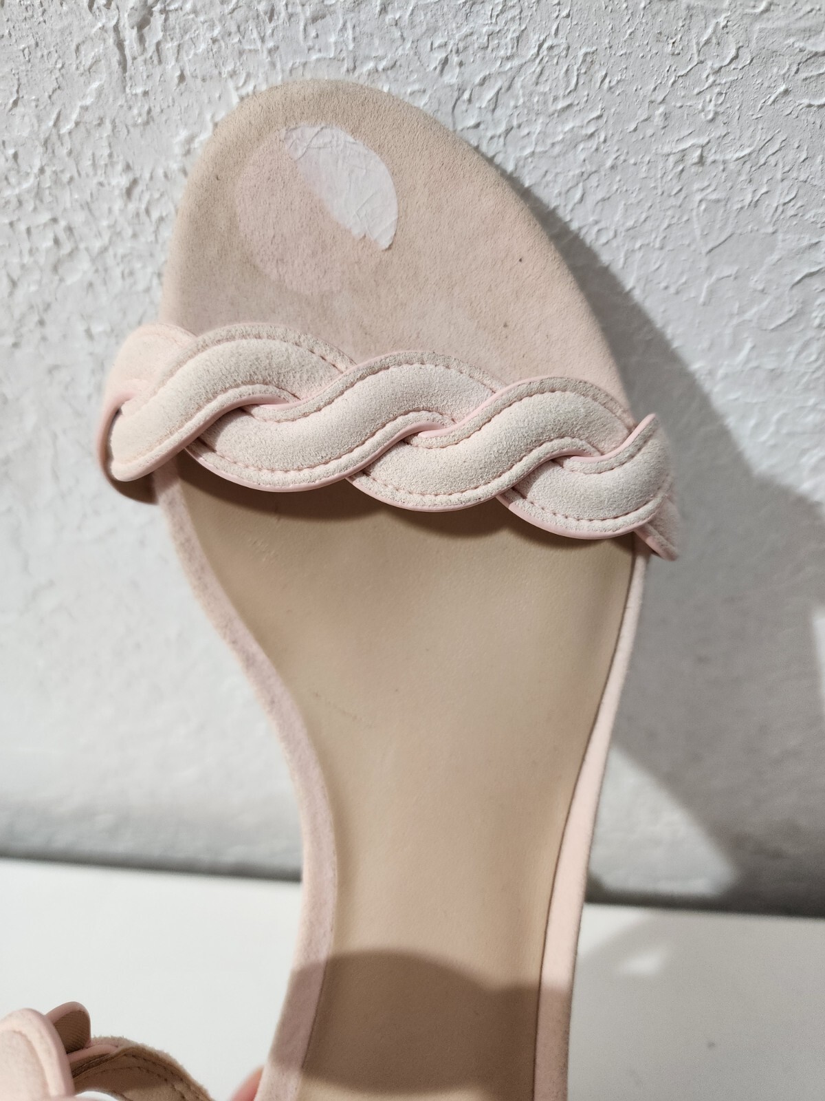 Stuart Weitzman Twistie Pink Suede Block Heels Ankle Strap Sandals Women’s Sz 7