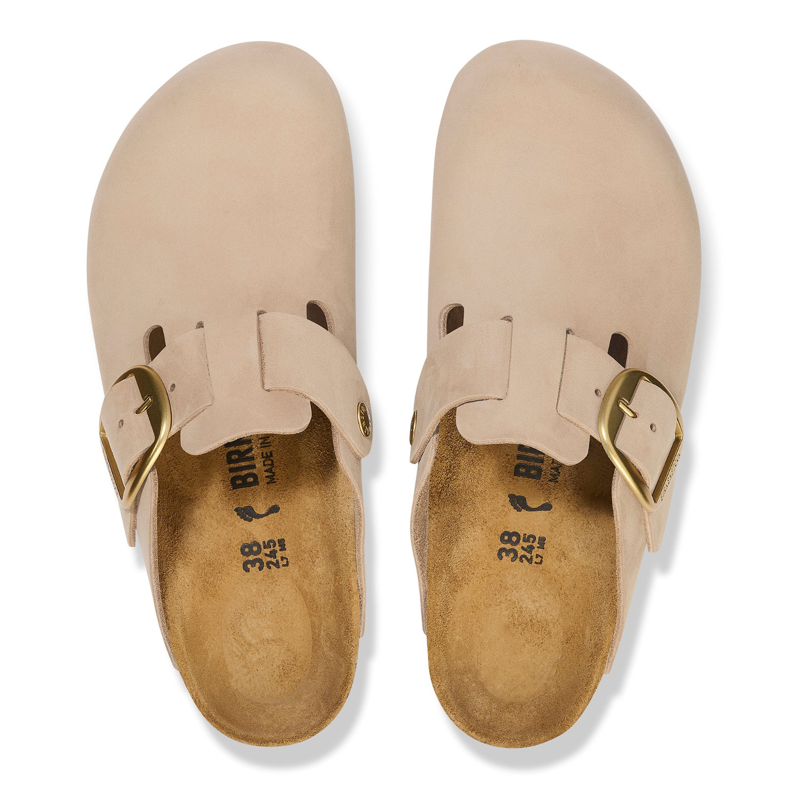 Birkenstock Boston Big Buckle Nubuck Leather Women’s Clogs Sandcastle EU37-41