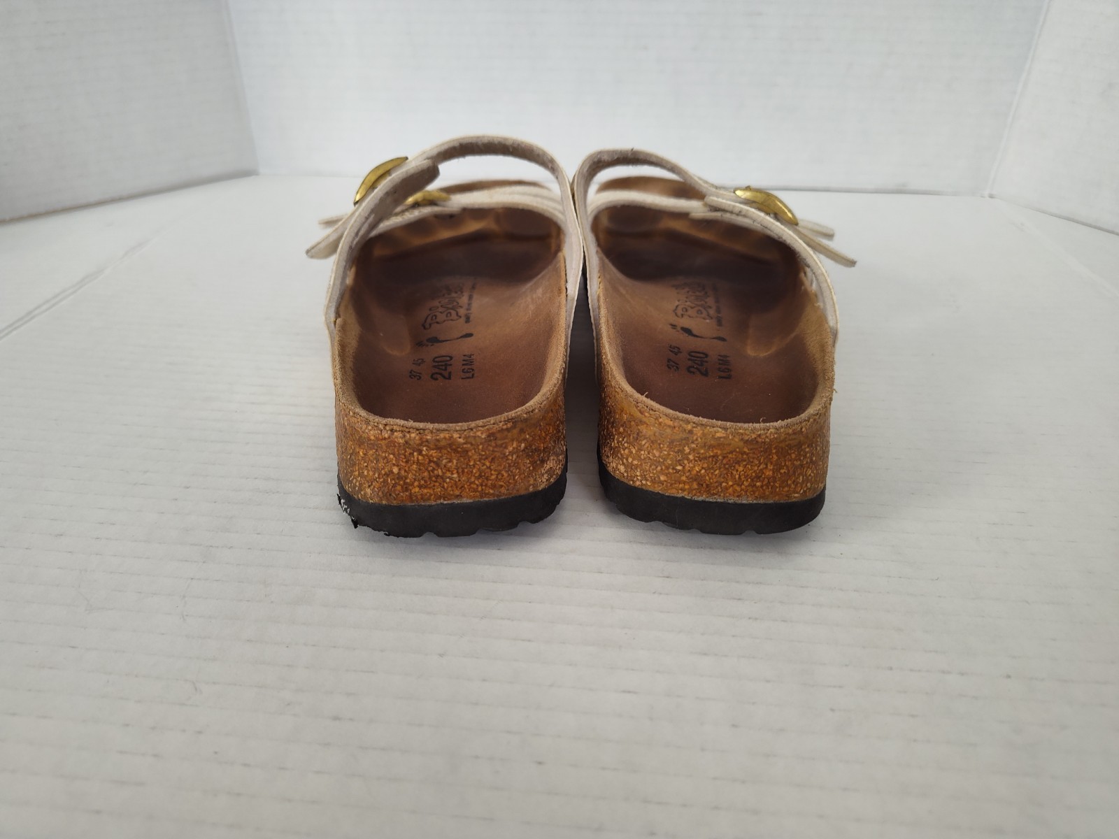 Birkenstock Birki’s Granada Sandals Women’s Size 6 White/Gold Slip on Slides