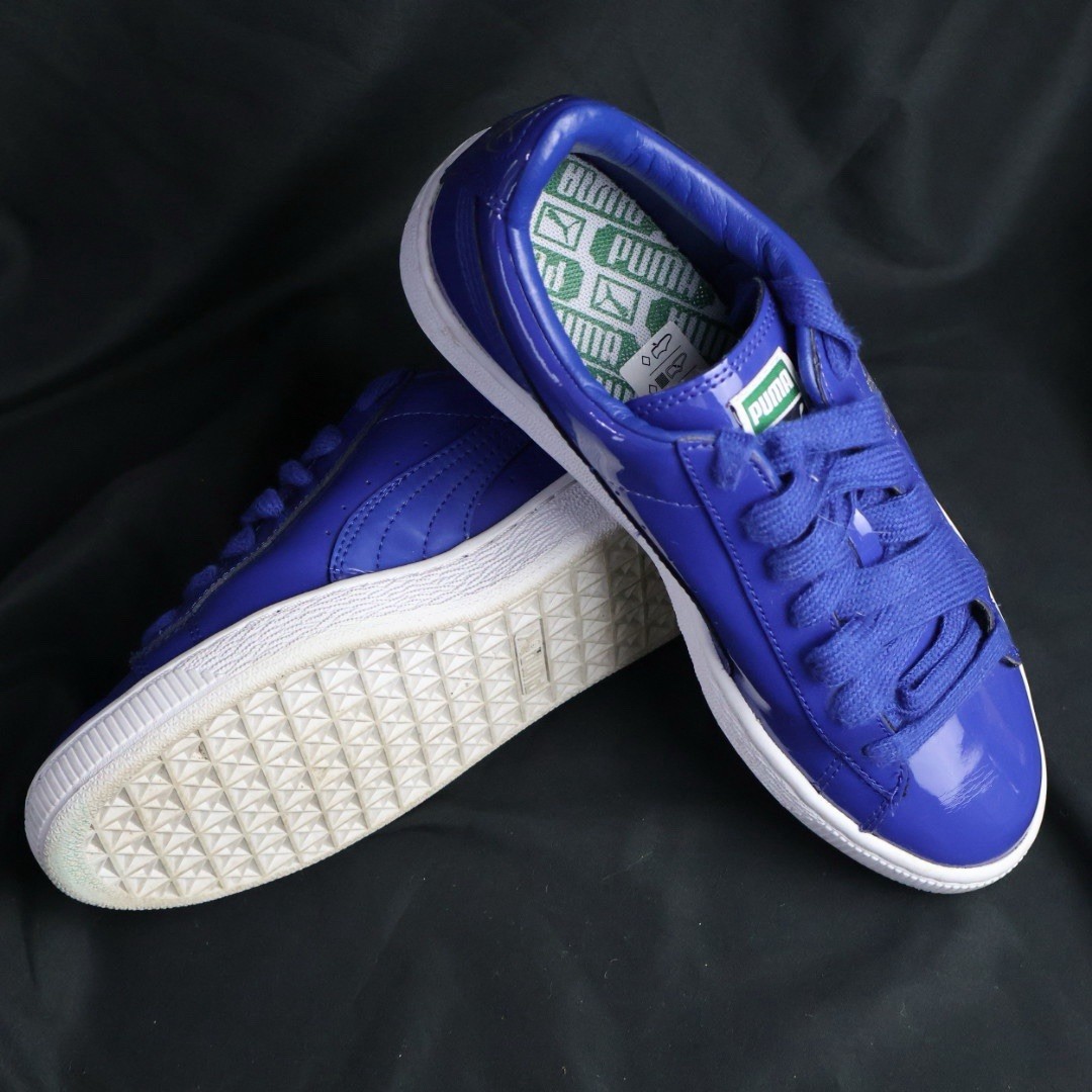 Puma Basket Classic Patent 358892 Royal Blue White Womens US 6 / EUR 38