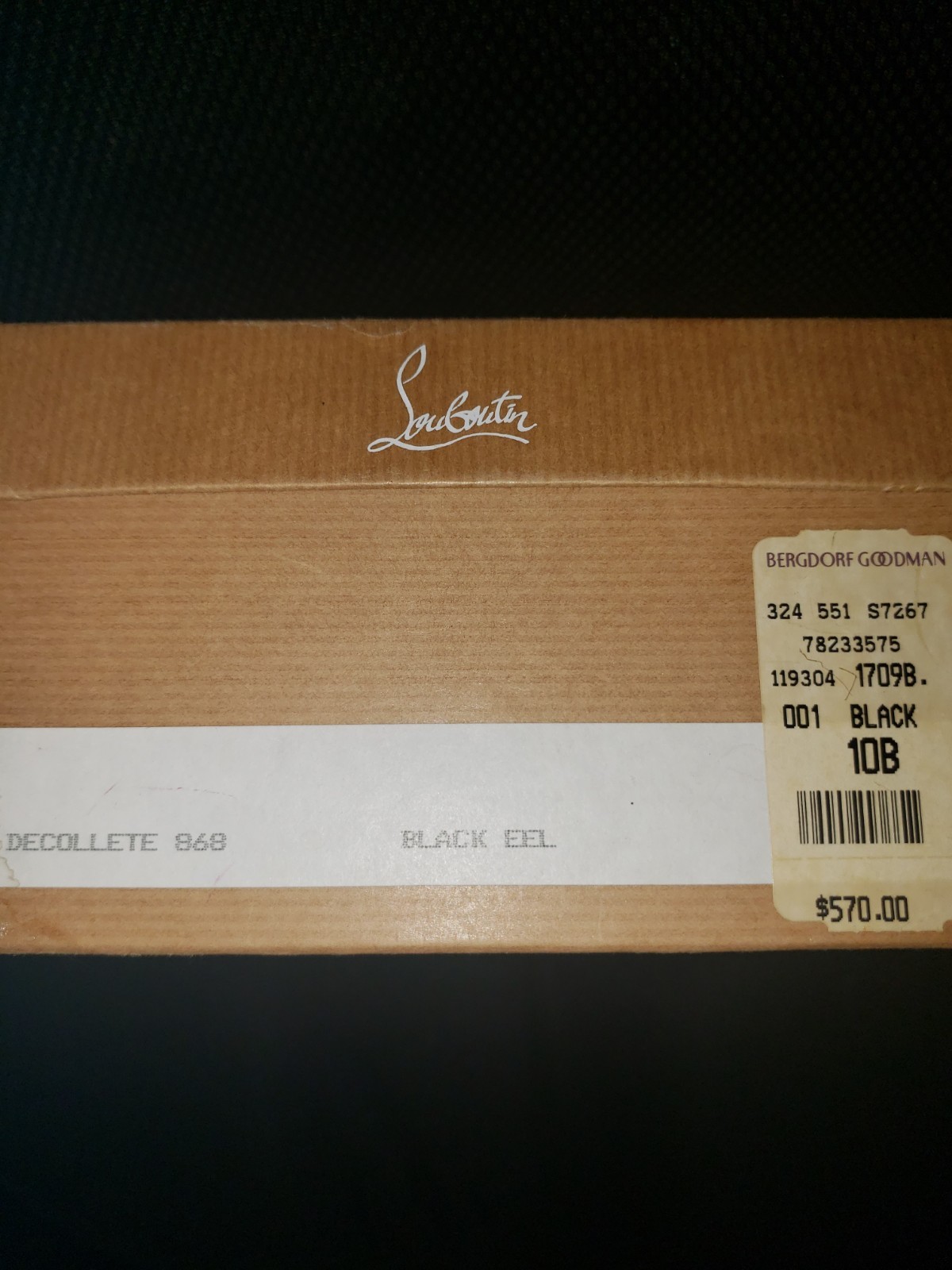 Christian Louboutin Decollete Black Eel Skin Pumps Size 40 US 10B 11cm 4.25″ BG