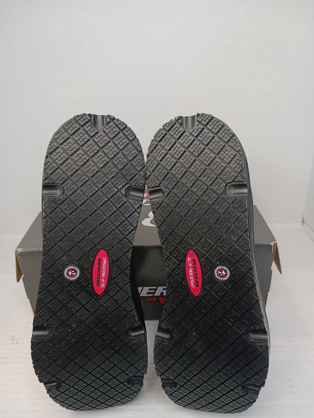 Skechers Work Women Sz 7 Slip Resistant Wide Fit Uno Black Shoes SEE DESCRIPTION