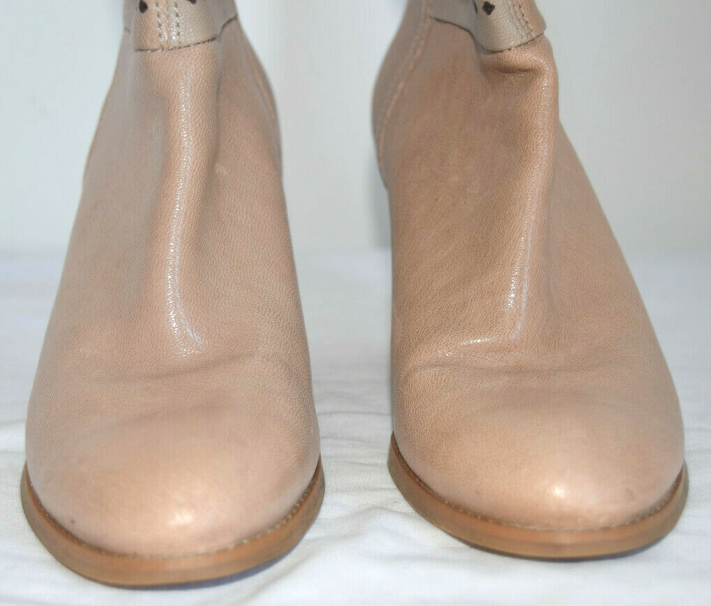 Nine West Beige Semi-Round Toe Block Heel Women’s Ankle Boot Size 7