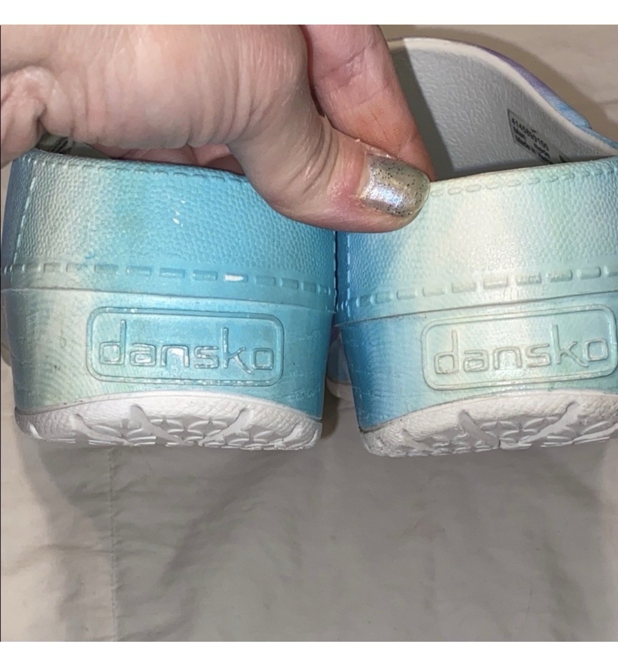 Dansko Kane Women’s Tie-Dye Slip-On Clog Blue Purple White EU 38 US 38