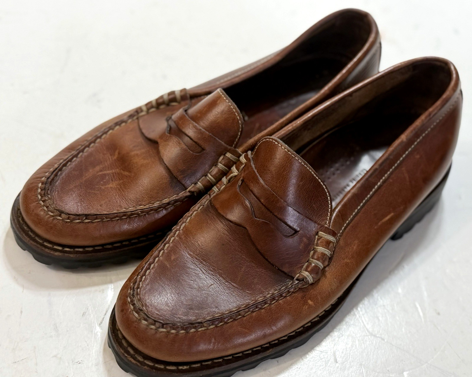Cole Hann women’s made in brazil brown leather penny loafers size 7.5 AA