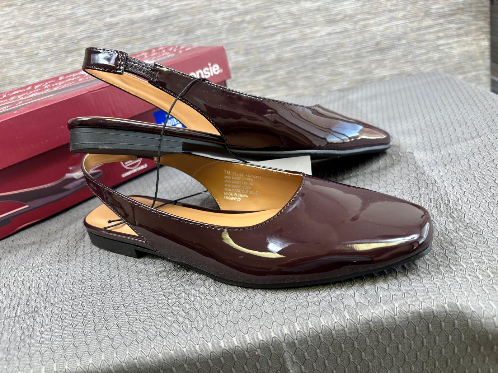 Kensie Felice Women’s Shoes Red Slingback Flats Size 7 New In Box