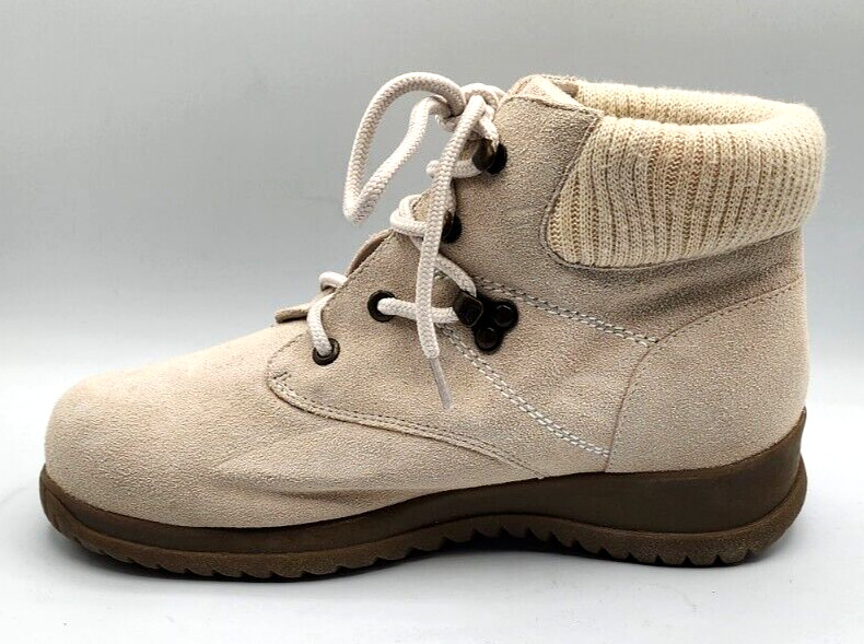 Wanderlust Ankle Boots Boston Winter T10459 Beige Suede Hiking Granolagirl 8.5 W