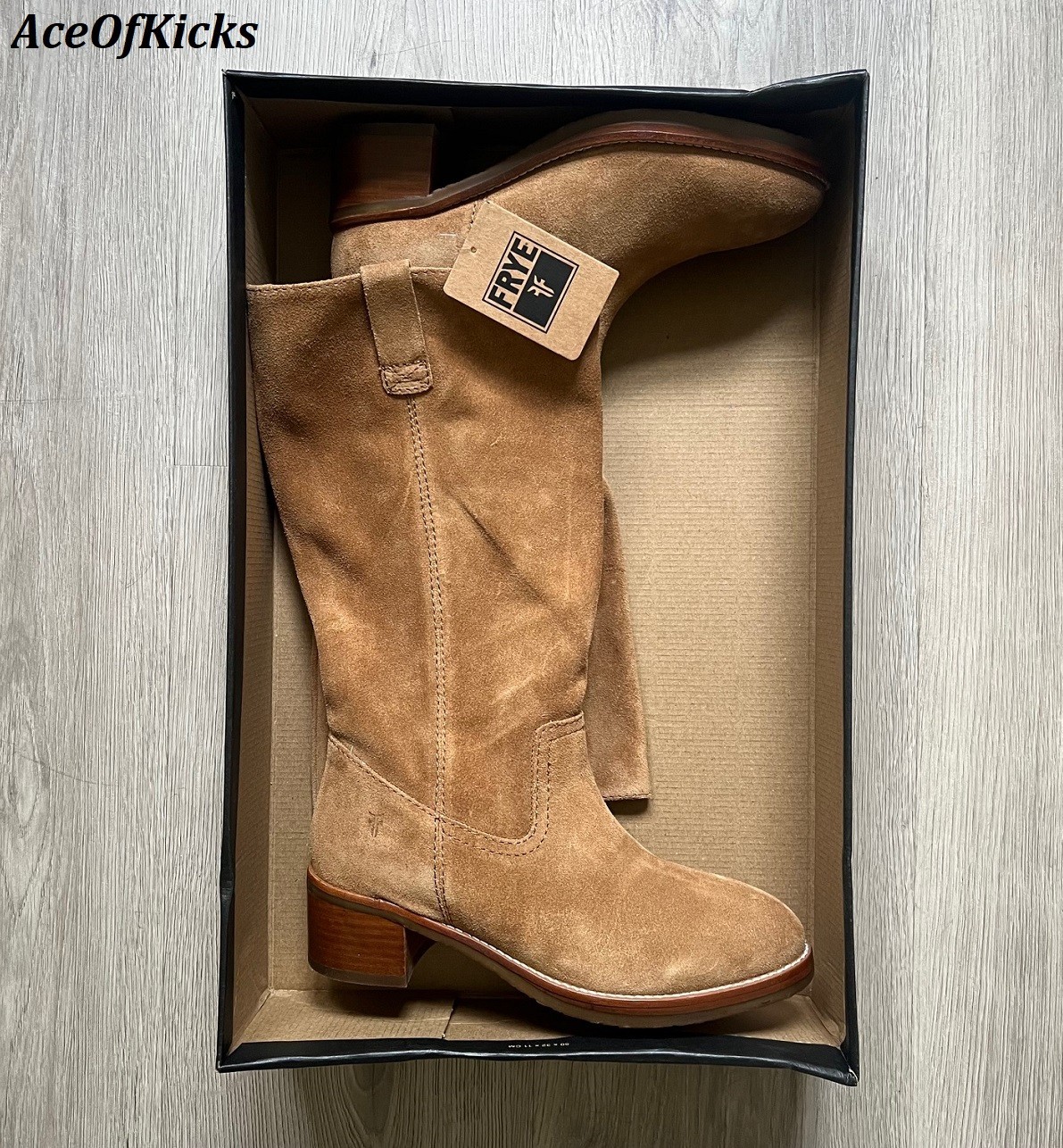 Frye Camryn Tall Pull On Unlined Suede Boots Dune Brown SZ 9 Women’s FR42134