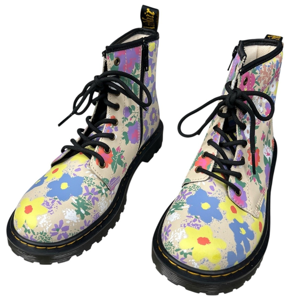 Dr. Martens Unisex 1460J Floral Multicolor Combat Boot Size M 4 W 5
