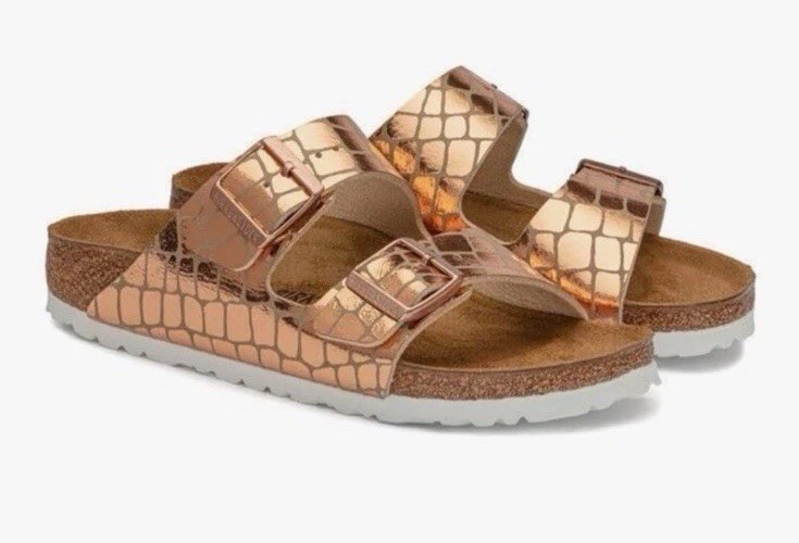 NEW Birkenstock Unisex Adult Arizona Gator Gleam Size UK 37 US 6L $115