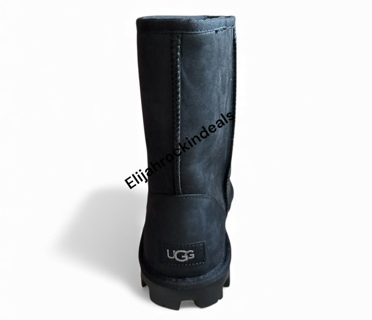 NEW UGG ESSENTIAL SHORT LEATHER BLACK BOOTS SIZE 9 1111513