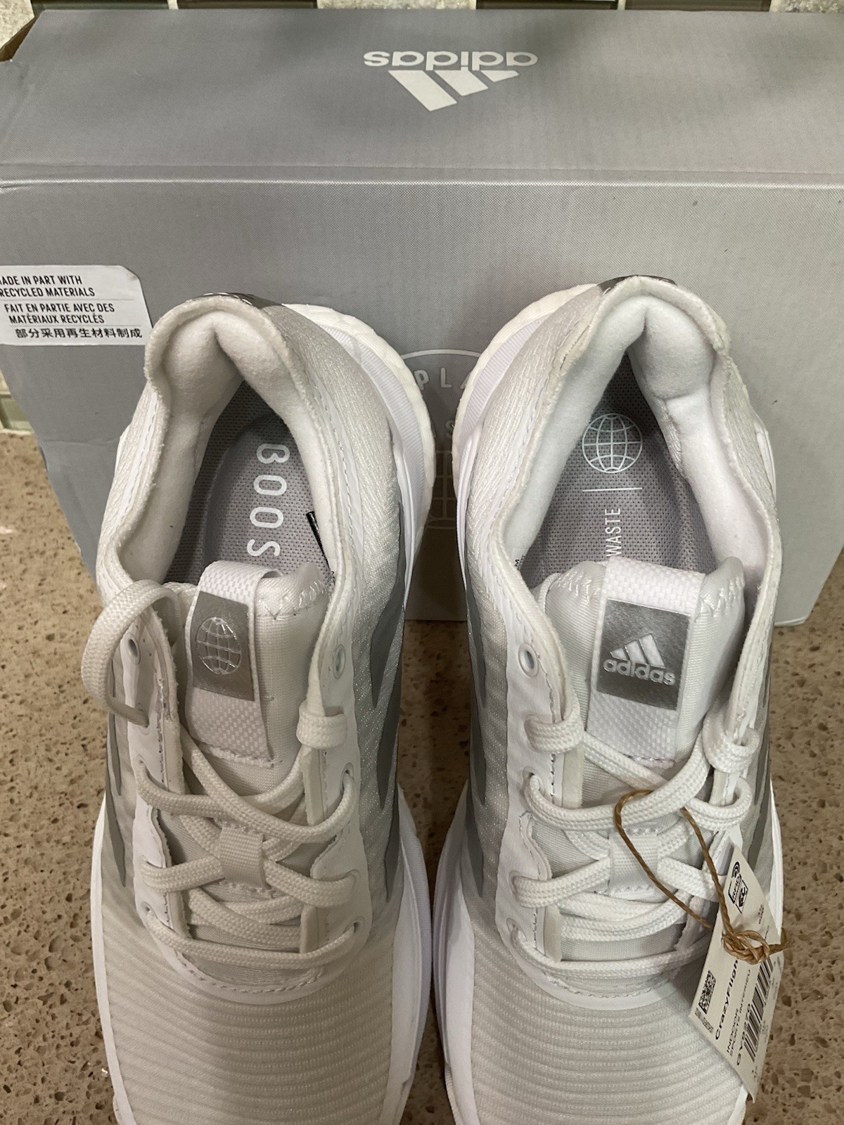 Womens Adidas Crazy Flight Sneakers Size 5 White Gray Volleyball New