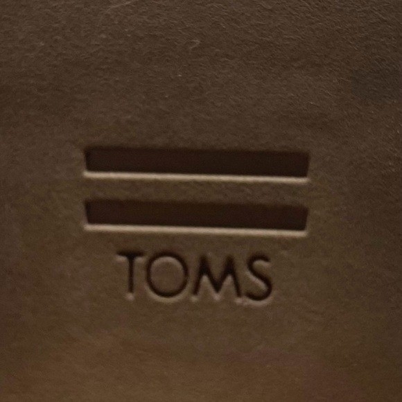 TOMS Womens Shoes Leather Booties Sz 6 Black Stacked Heel Casual Side Cut Ankle