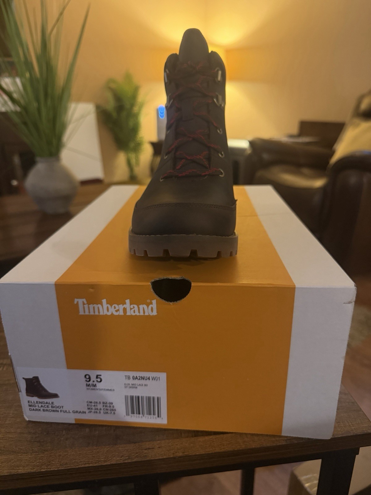 Timberland Men’s Dark Brown Leather Lace-Up Ankle Hiker Boots US 9.5