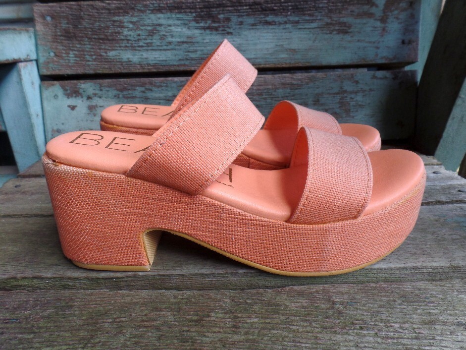 Beach by Matisse Ocean Ave Sandals Orange 9M Slip On Open Toe Slide New!