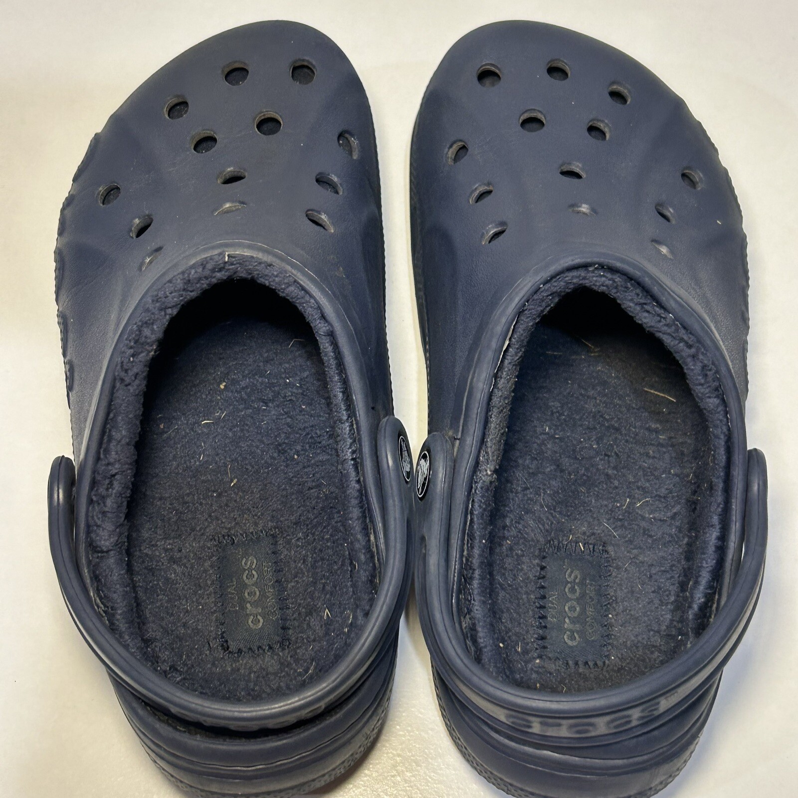 Crocs Classic Navy Baya Lined Clogs, Size: Men 5 Women 7