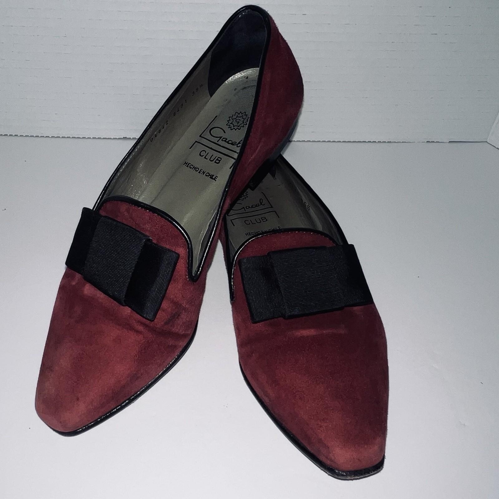 Gacel Club Women’s Hard Sole Burgundy Loafers Ballet Flat Bow Classy Sz 5 | 35.5