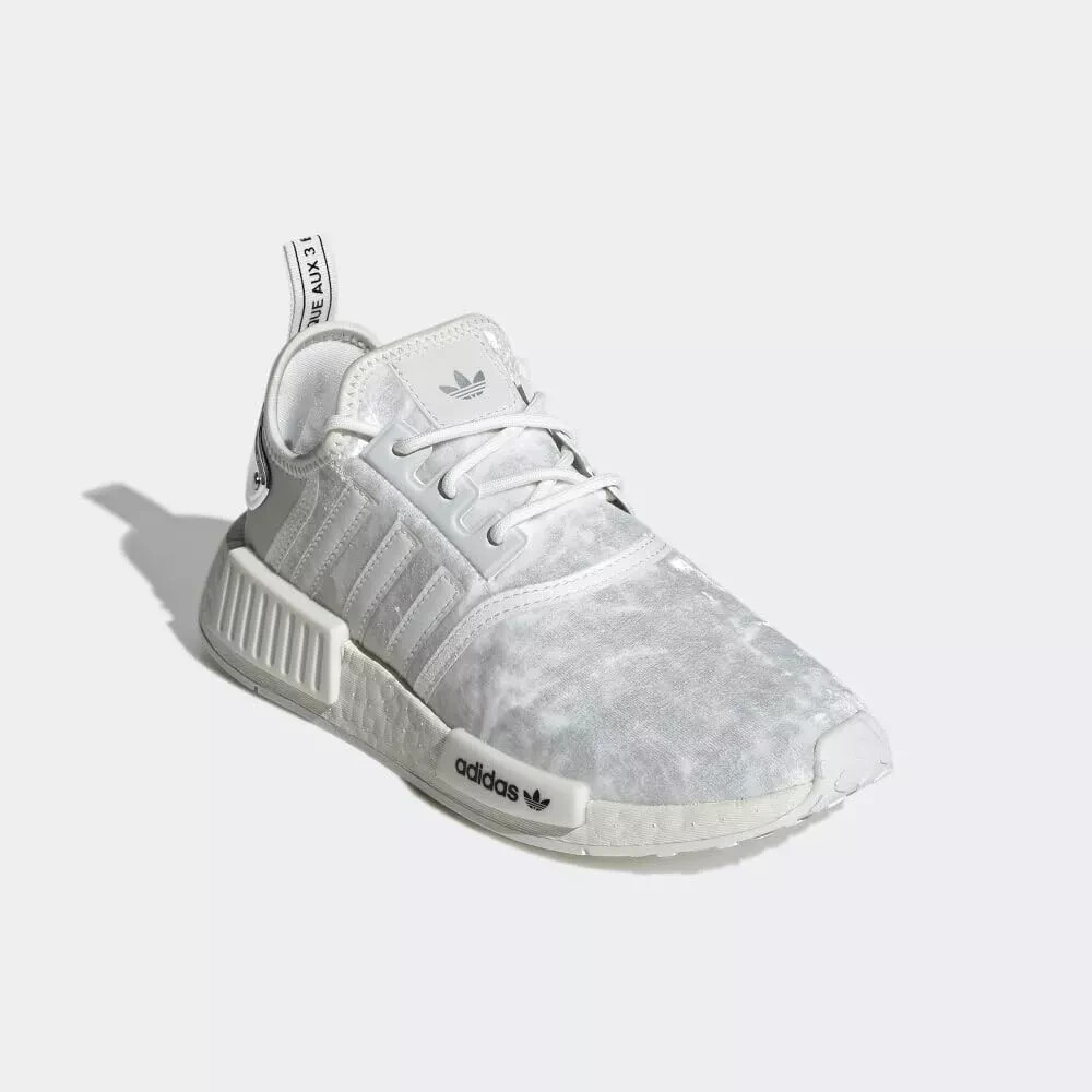 Adidas NMD_R1 Crystal White Silver Sneakers Retro GW5681 Womens Size