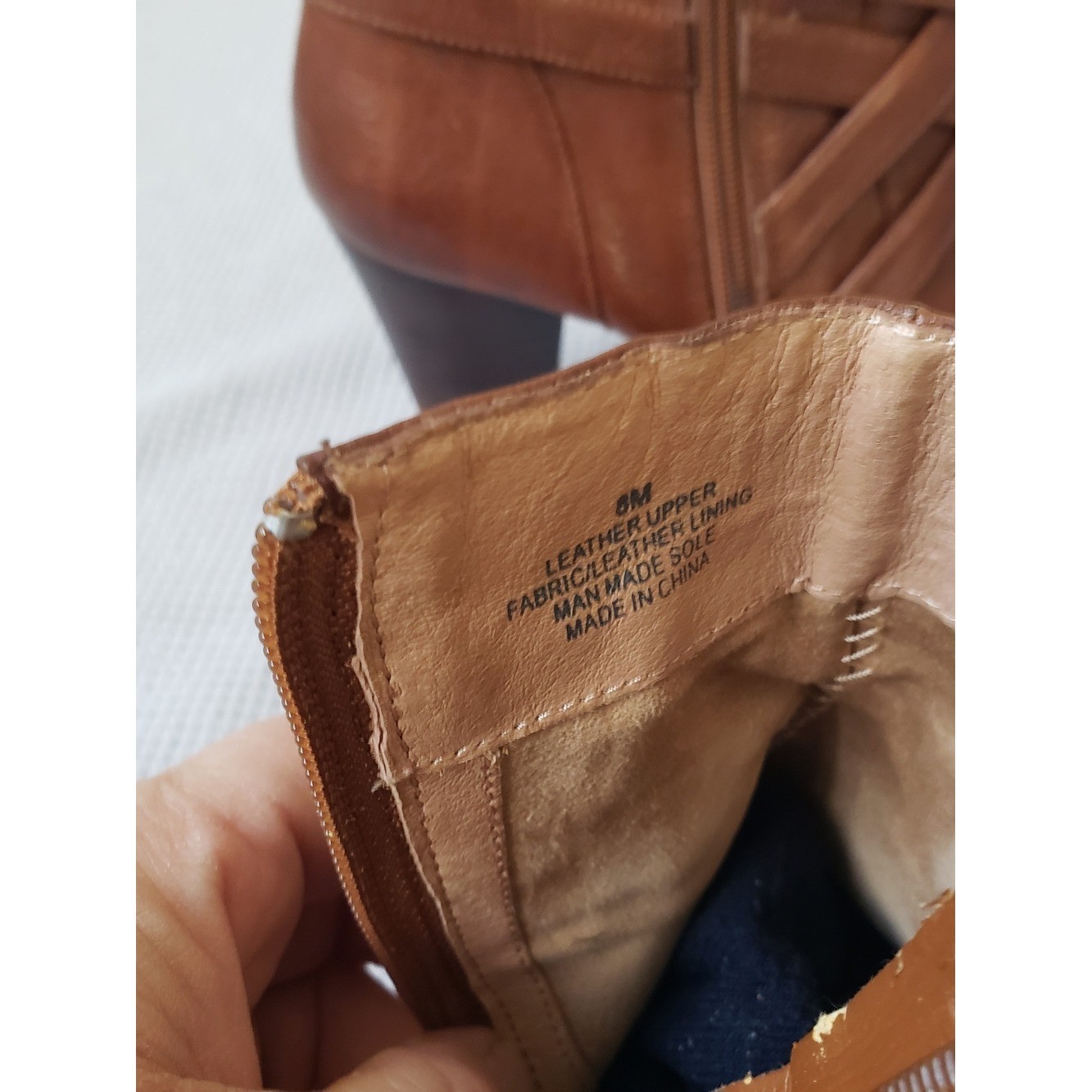 Nurture by Lamaze Cognac Brown Leather Ankle Booties with Buckle Straps
