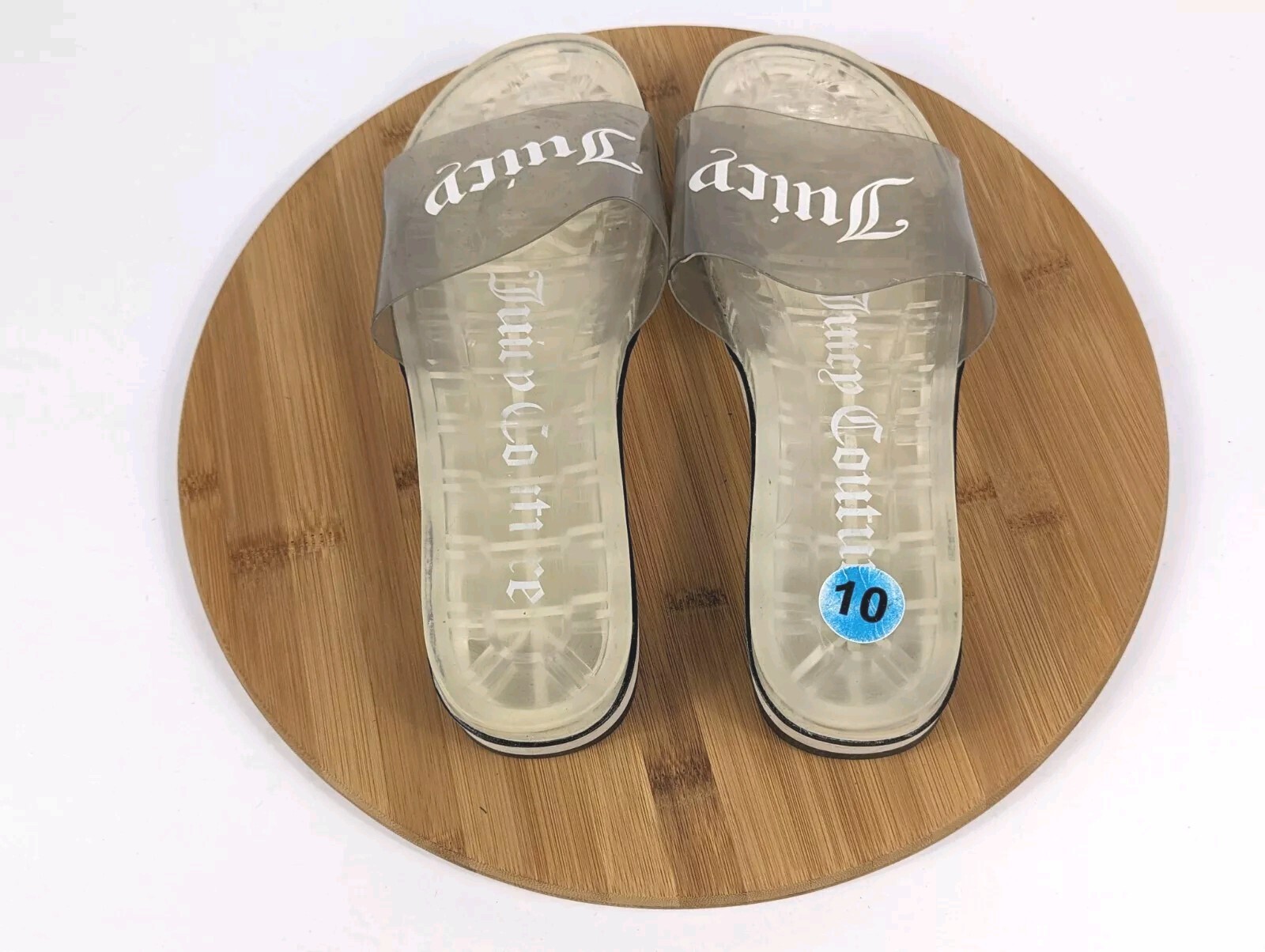 Juicy Couture Sandals Size 10 Y2K Jelly Slides Womans Flats Flip Flops Slip On