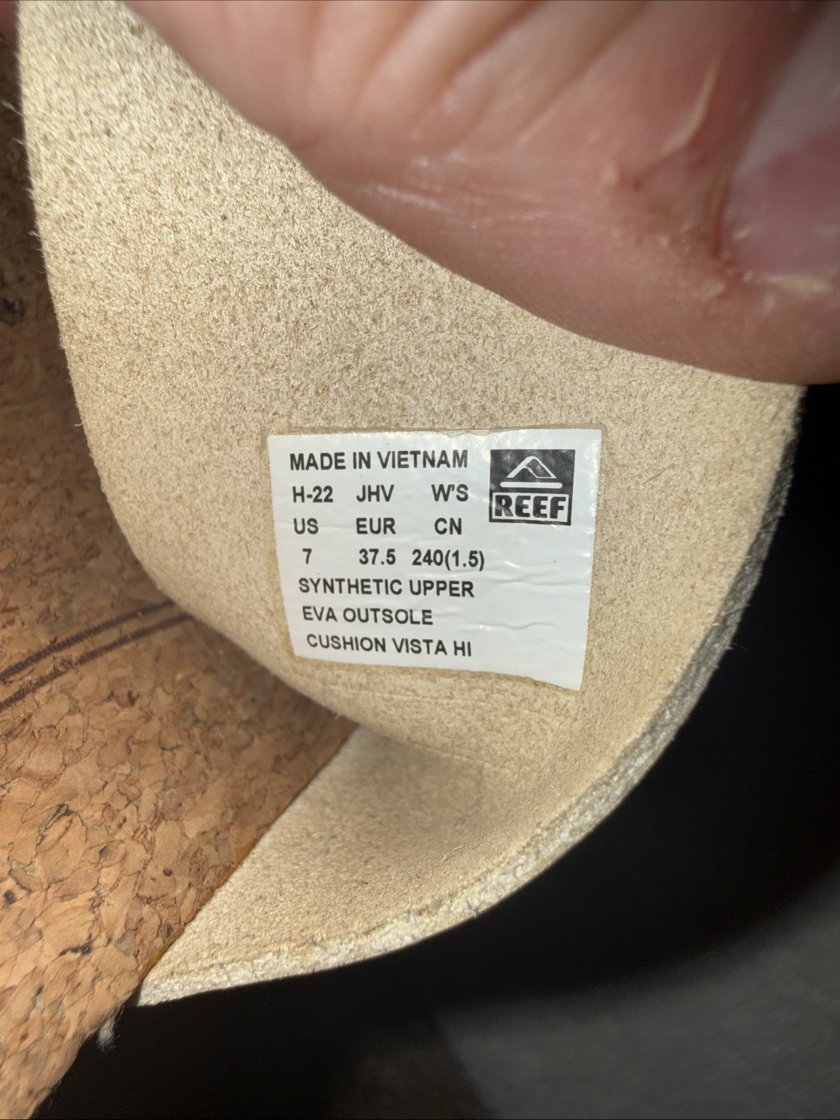 Reef Cushion Vista Hi Women’s Slip-on Sandal Size 7