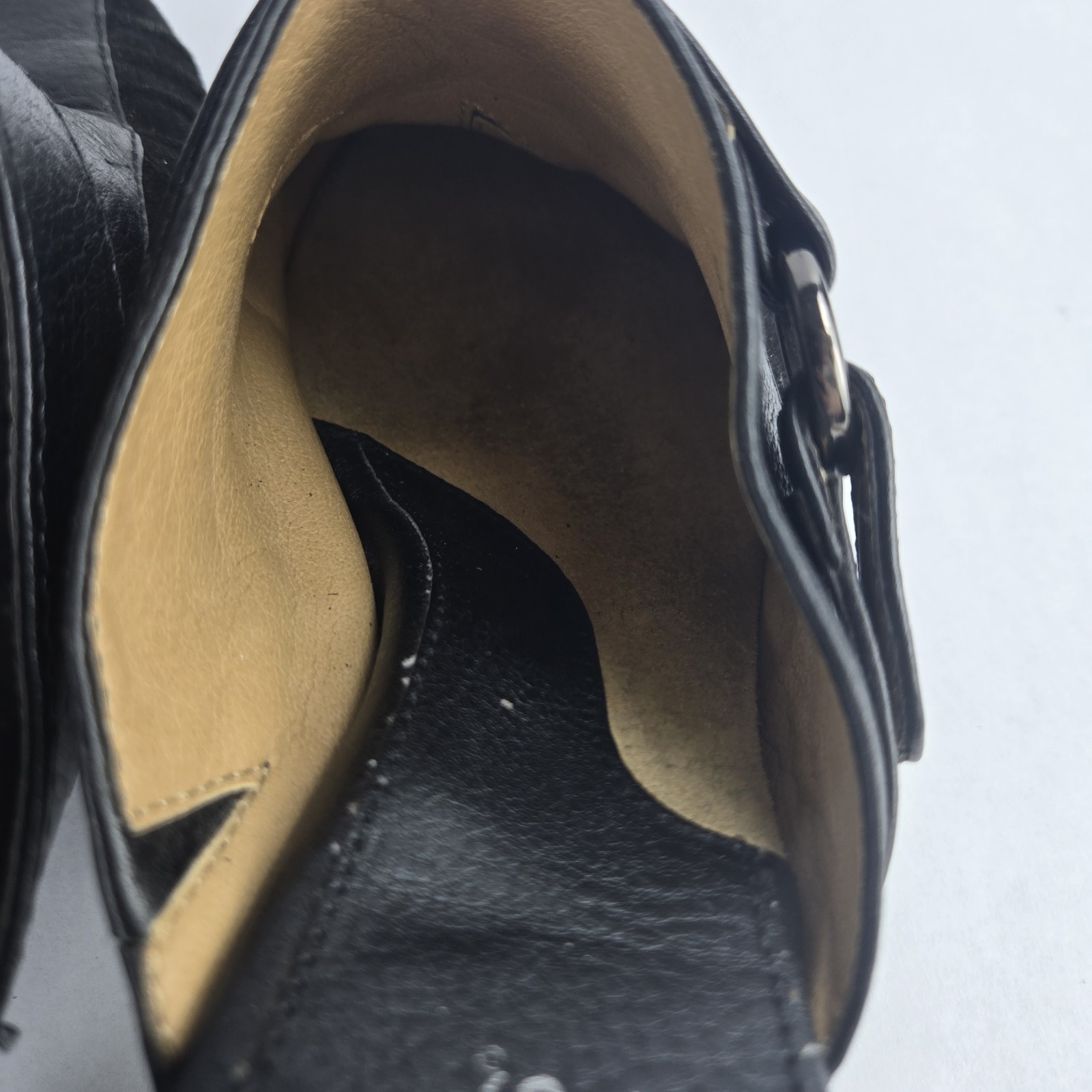 Softspots Slip On Mules Women’s 8M Black Suede/Leather Shoes 2.5in Heel 735701