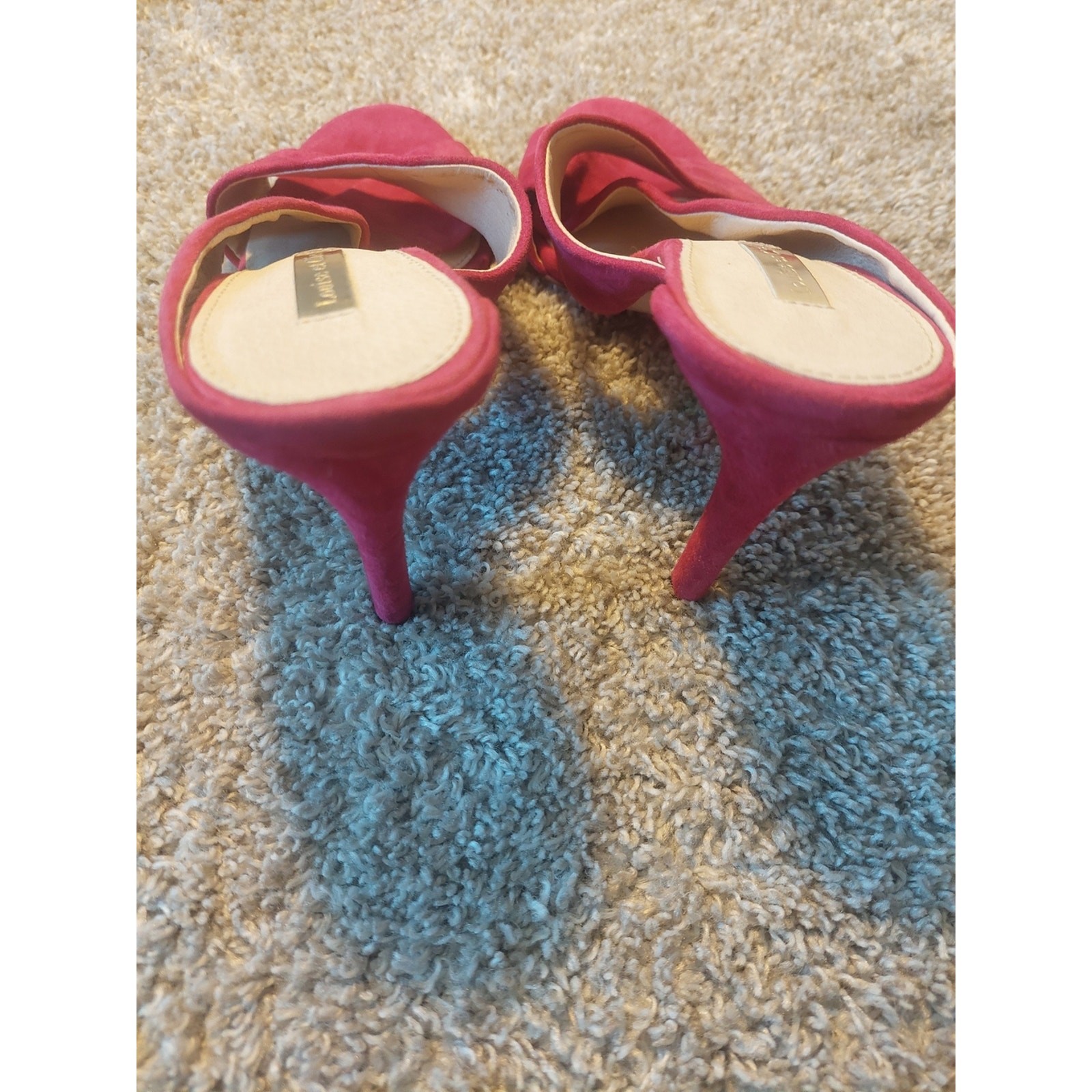 Louise et Cie Halloway II Suede Mule Heels Pink Fuchsia Slide Sandals 8.5 M