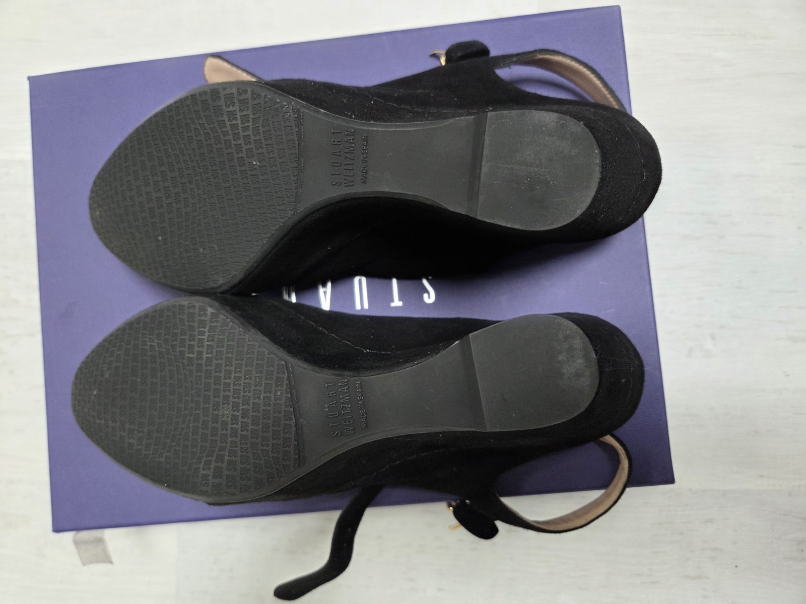 Stuart Weitzman Turnover Slingback Black Size 8