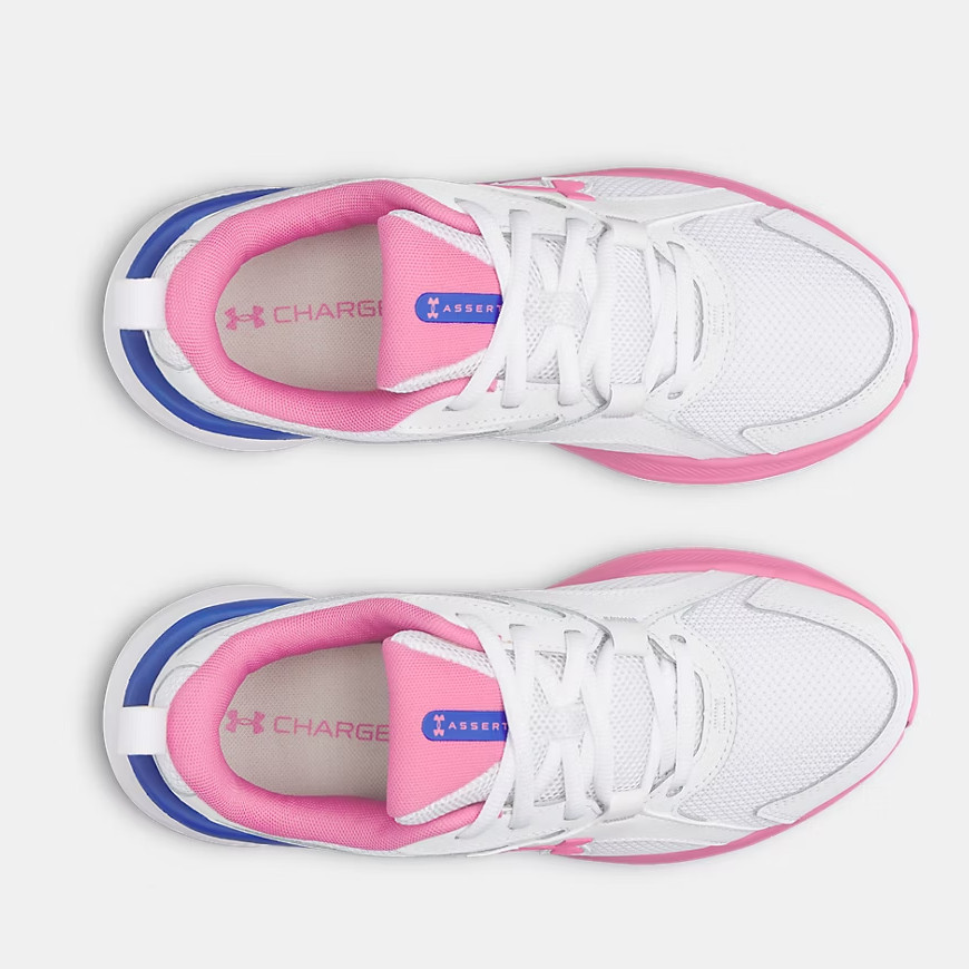 AUTH Under Armour Charged+ Assert 11 Women’s Running Shoes White Pink Cushion
