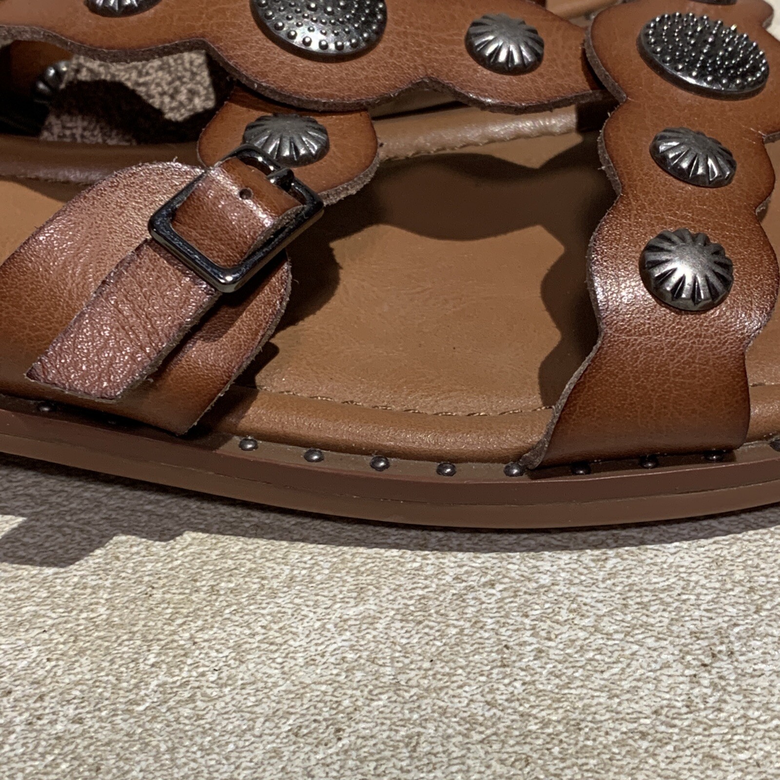 Michael Shannon Kelsey Man Made Materials Gladiator Sandals Studded ~ Size 10M