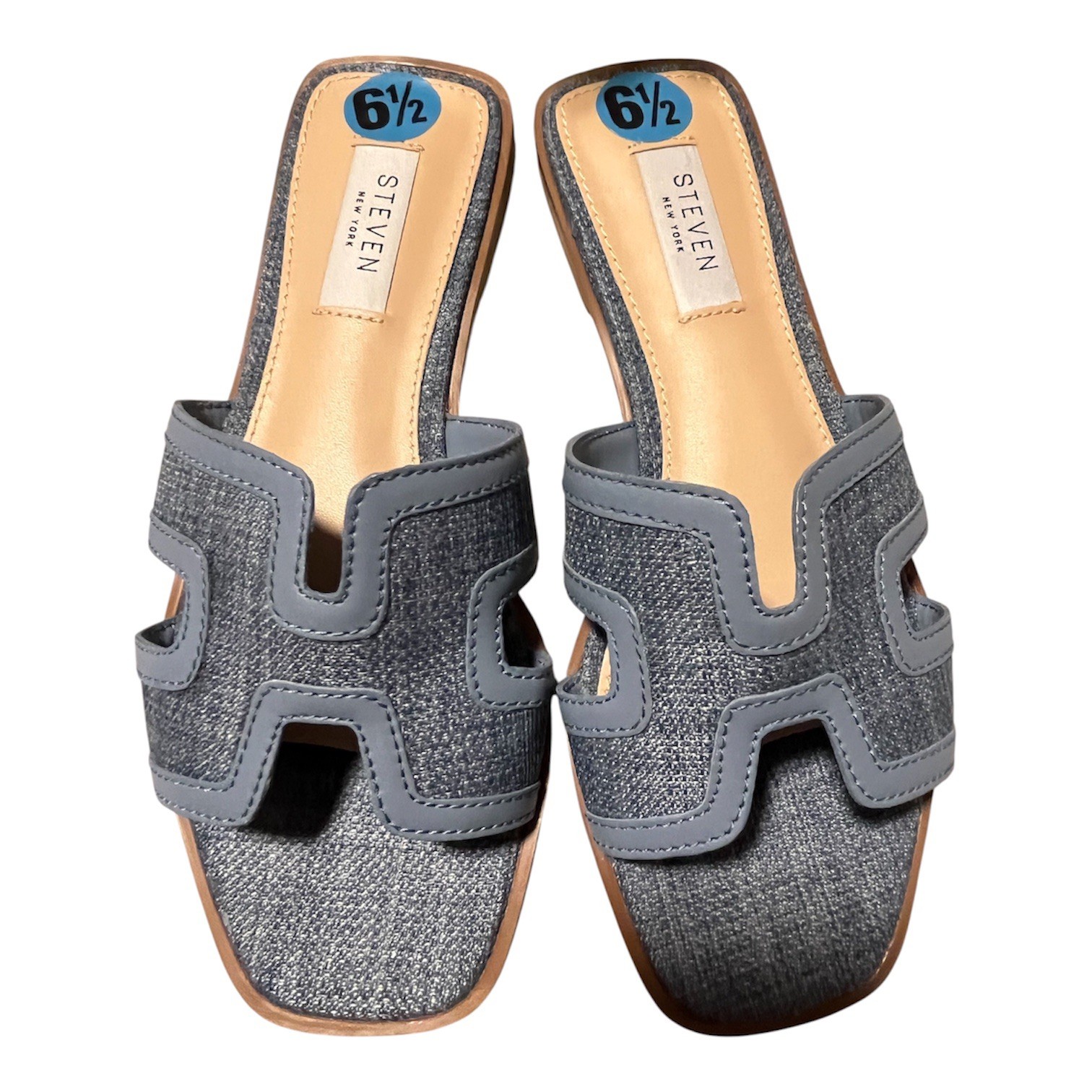 Steven New York Women’s Blue Denim Slide Sandals – Size 6 1/2 NWOT
