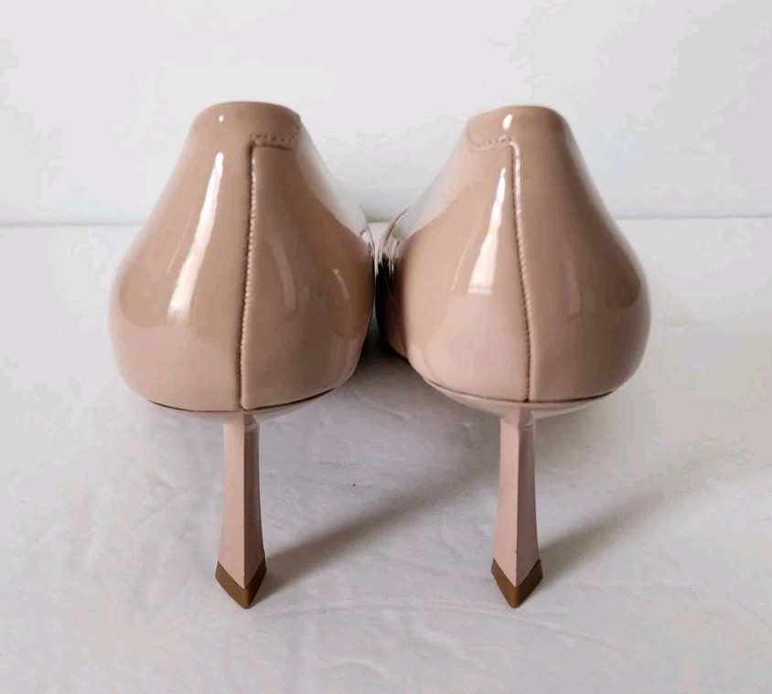 New Madden Girl Womens Brynnn Nude Patent Pumps Shoes 8.5 Medium (B,M)