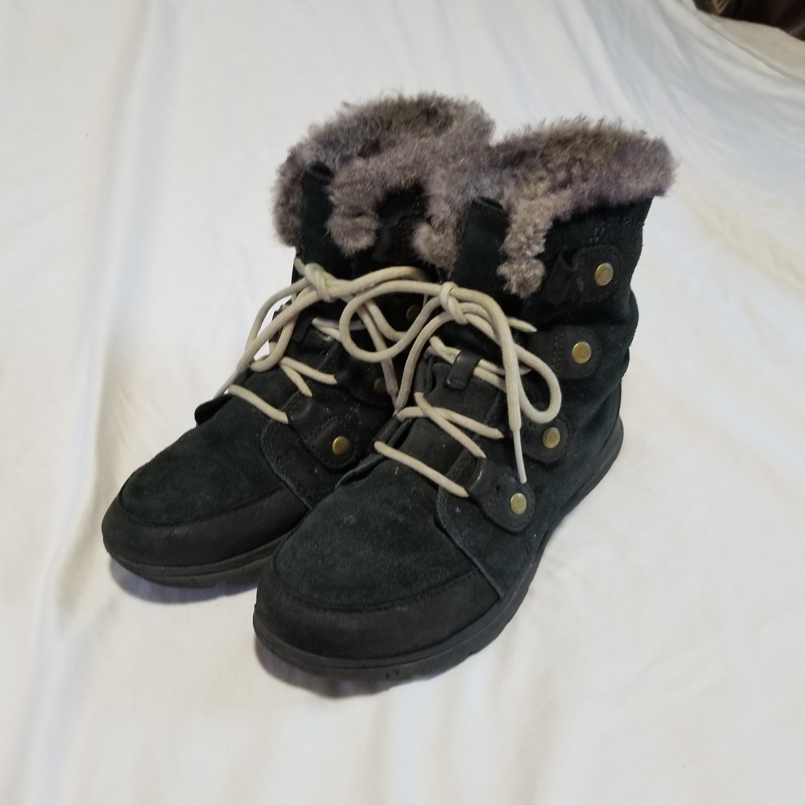 Sorel 3039-010 Explorer Joan Winter Boots Women Size 7.5 Black *SEE DESCRIPTION