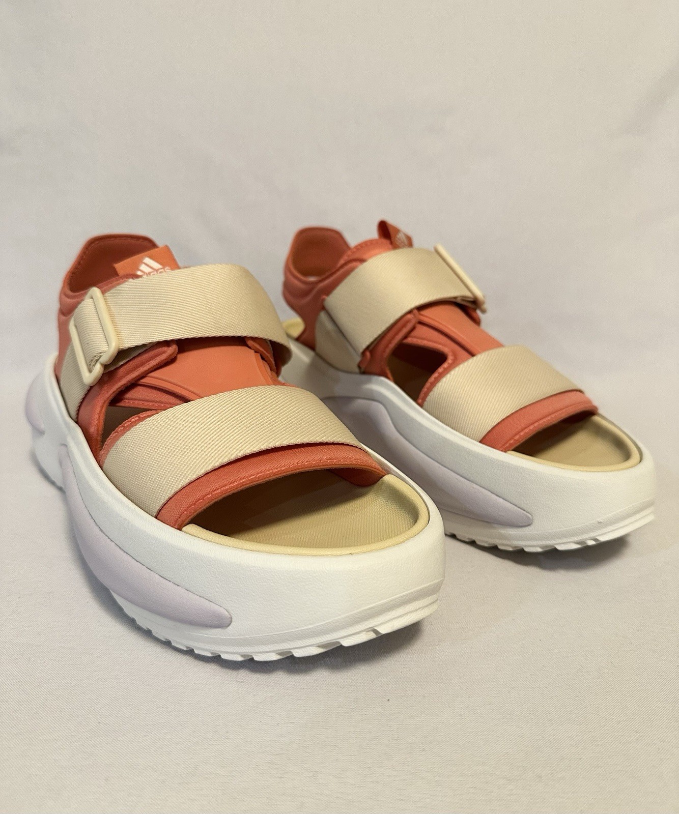 Adidas Sample Mehana Sport Platform Sandals Orange Beige Women’s Size 7 IG3537