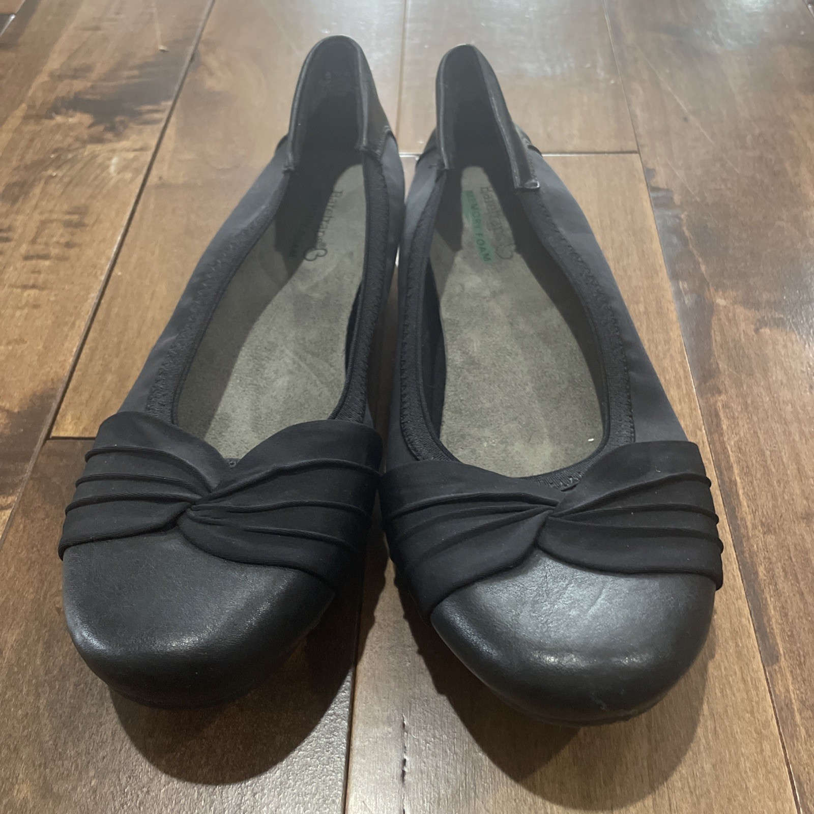 BareTraps Memory Foam Women’s 8.5 Marcel Faux Leather Fabric Comfort Shoes Flats