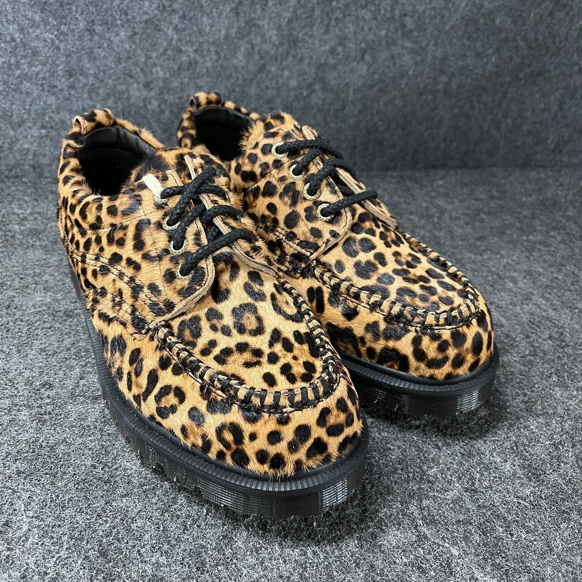 DR.MARTENS Lowell Moc Toe Shoes Unisex Size M7/W8 Archive Leopard