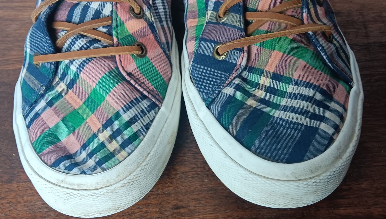 Sperry Pier Wave LTT Plaid Canvas Sneak Boat Shoes Women 9 STS85163