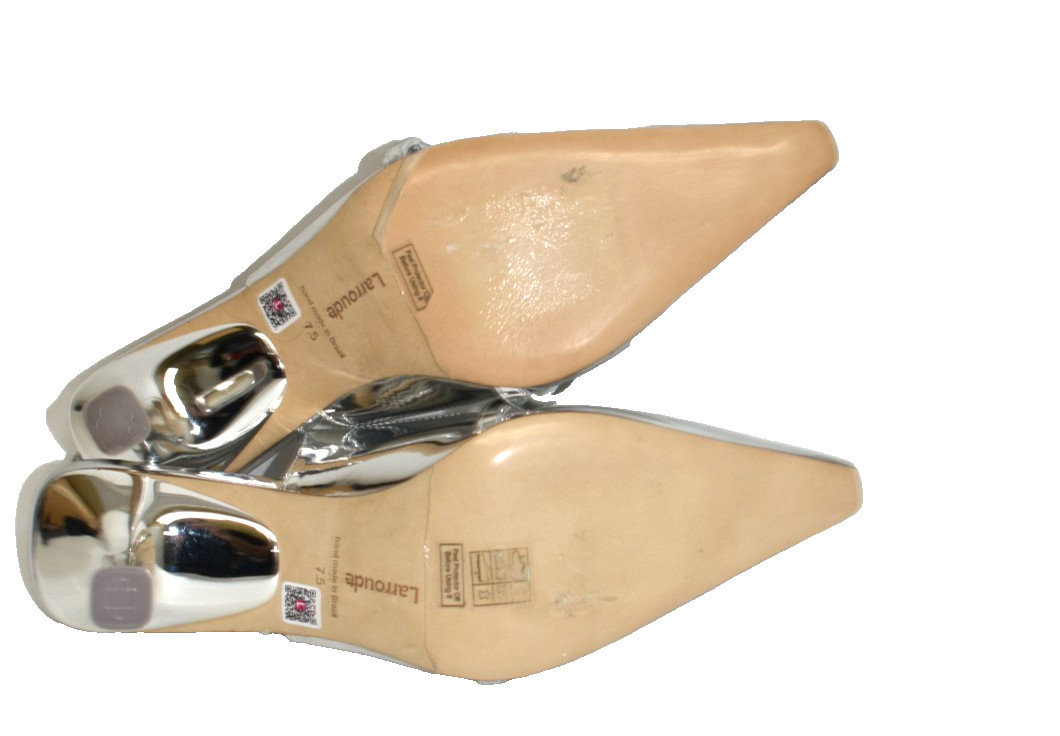 New! Larroude Ines Pump In Silver Specchio Size 7.5 DD180A