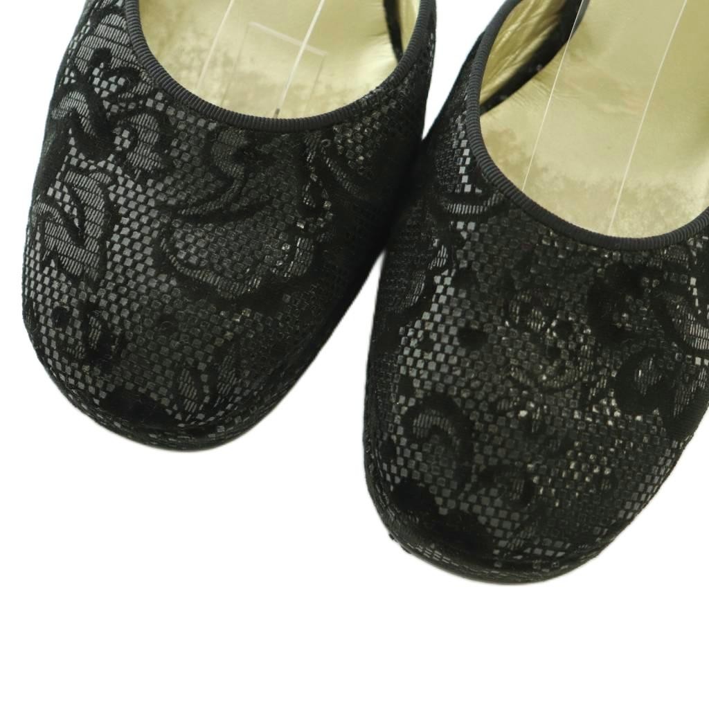 Diana Pumps Black Lace Strap 8.5cm Heel 25cm/9.8″ AB Condition Ladies Shoes