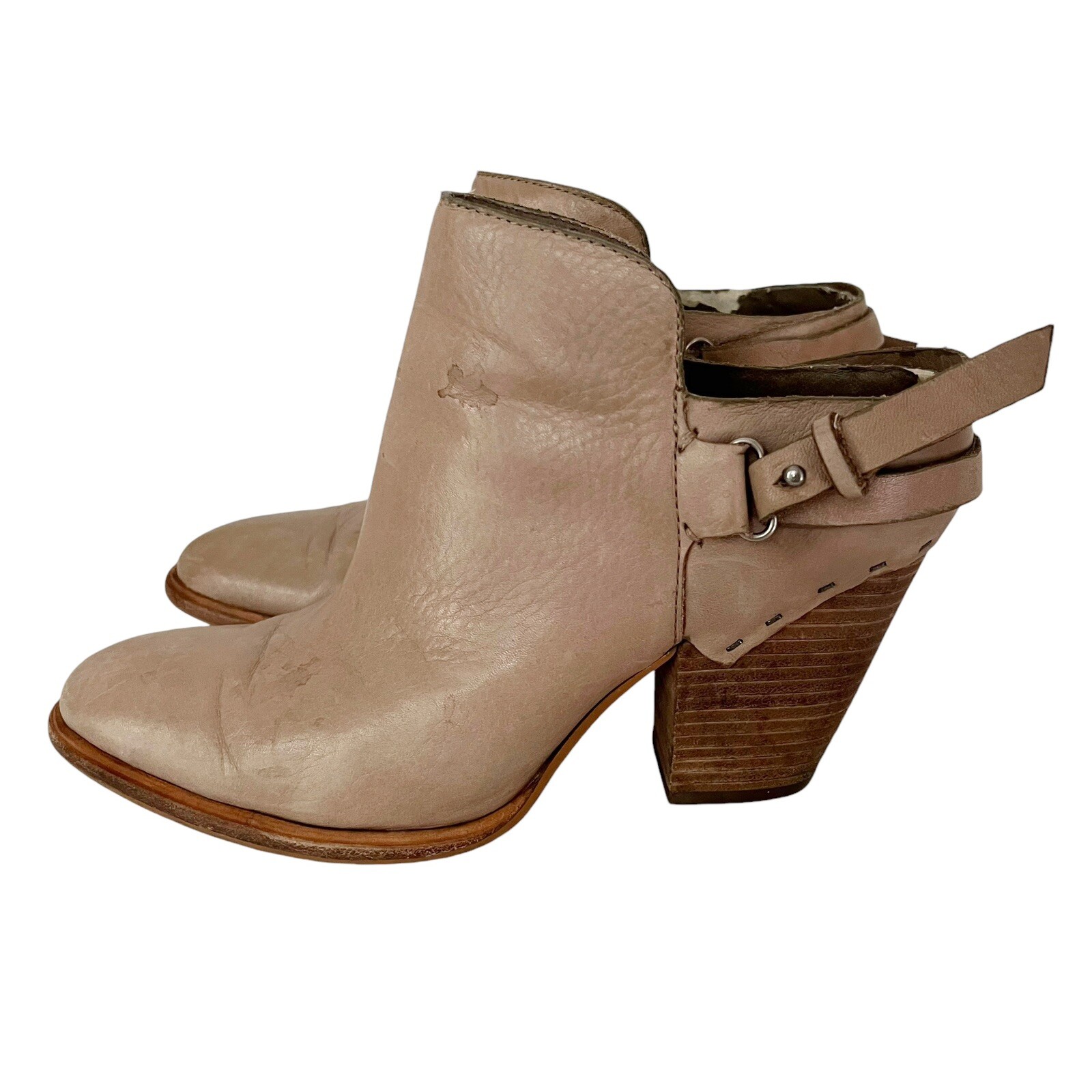 Dolce Vita Ankle Booties Women’s Size 8 Leather Sling Back 3.5 in. Heel Slip On