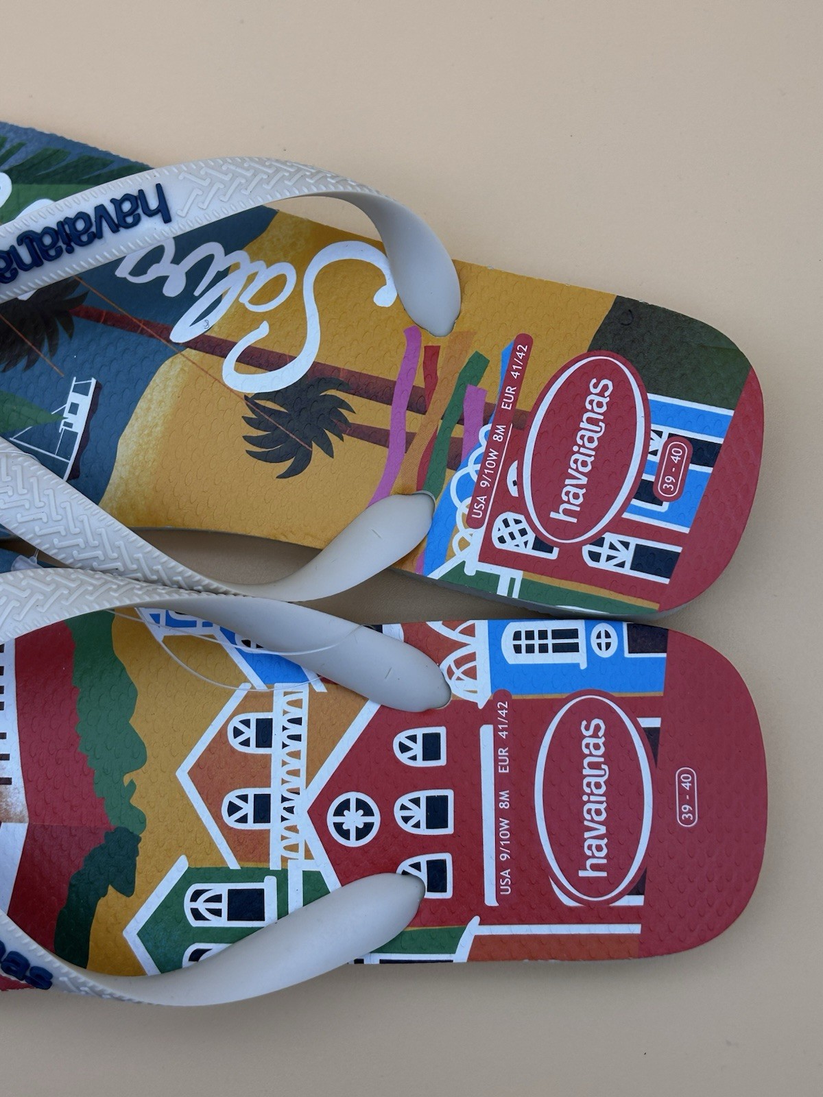 Havaianas Women’s/Men’s Top Postcard Salvador -Rubber Flip Flops-New – USA 9/10