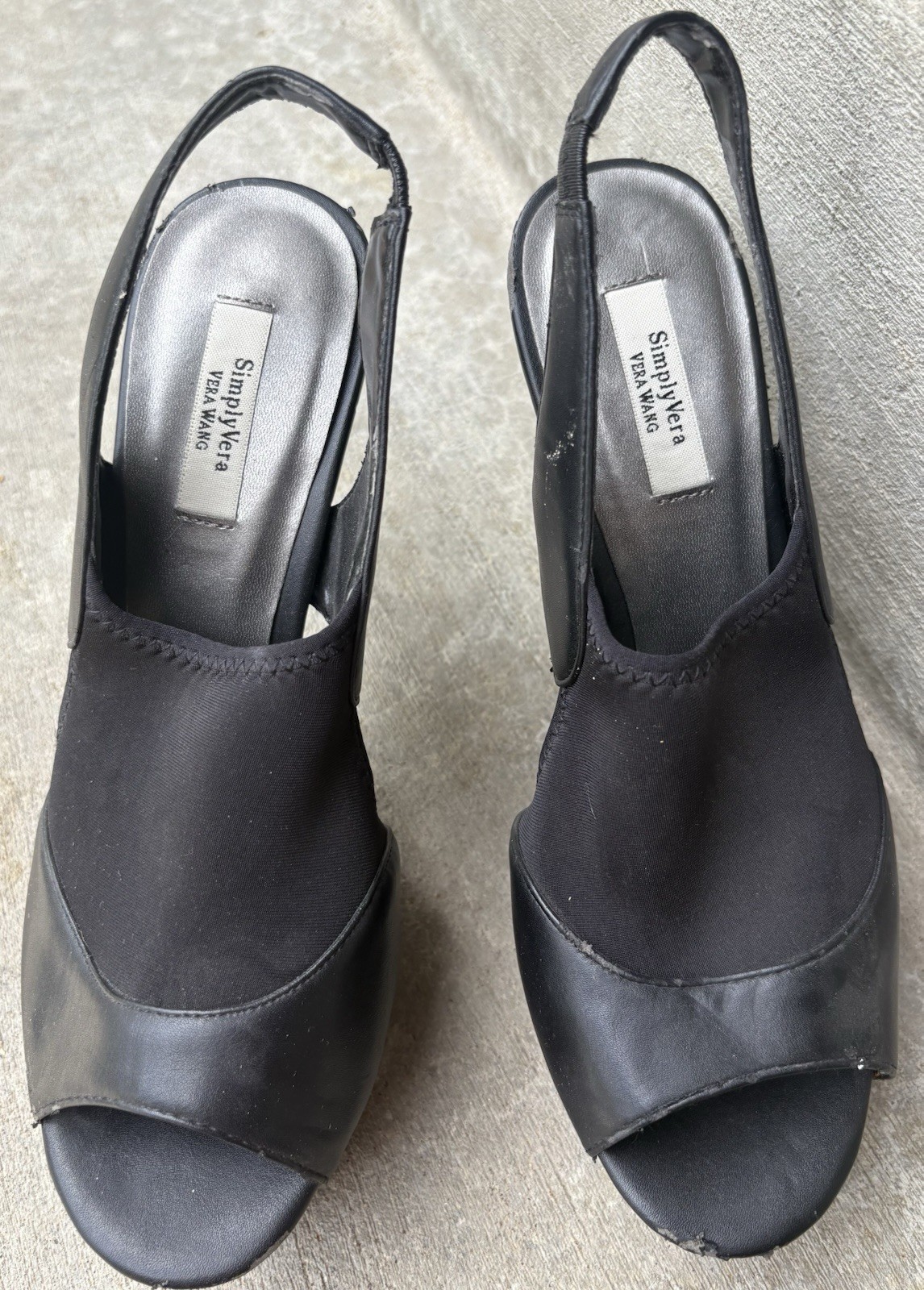 Womens Simply Vera Vera Wang High 4″ Heels Black Size 9 Casual Workwear Shoes