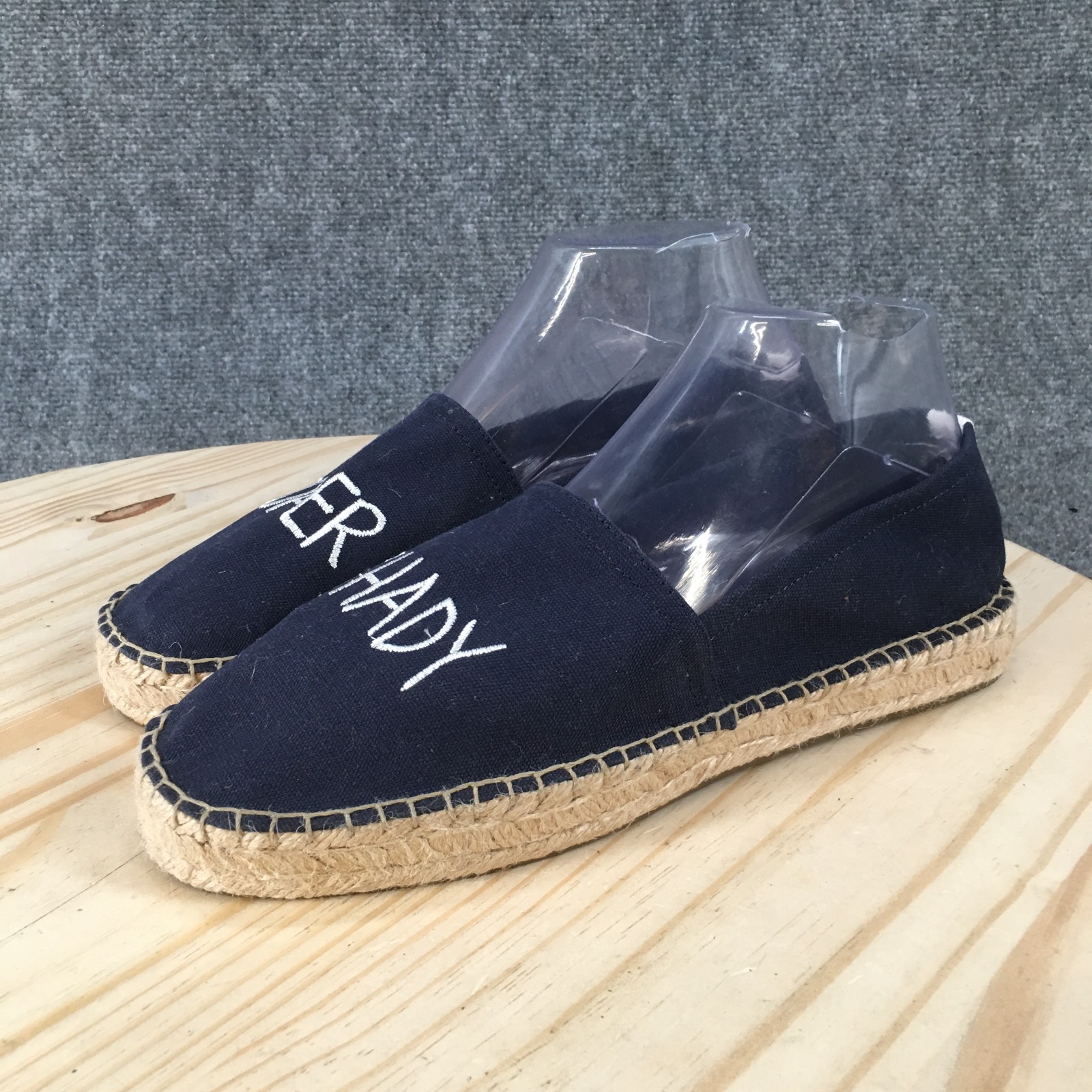 Aerie Shoes Womens 10 Super Shady Slip On Espadrille Loafer Flats Blue Canvas