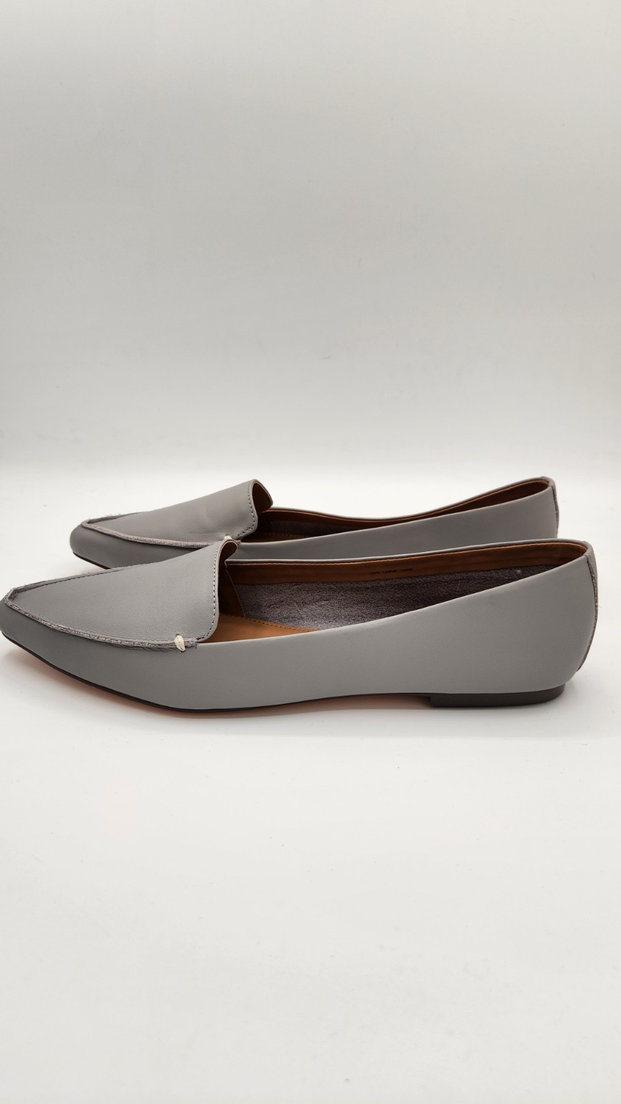 J.CREW Women’s Leather Edie Loafers Pewter Gray Size 11