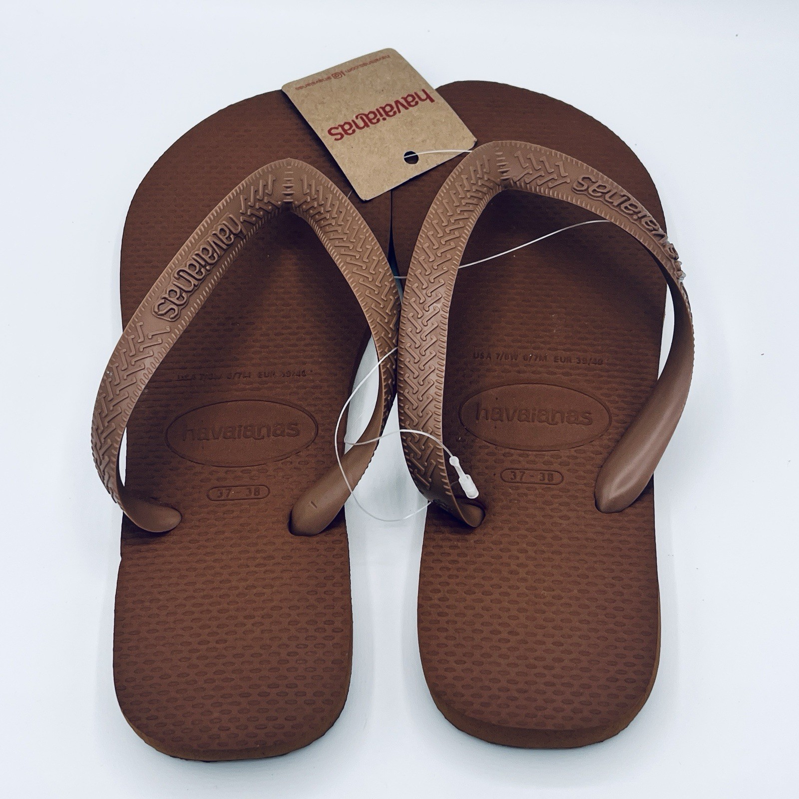 HAVAIANAS Flip Flops Beach Summer Vacation Rust Size 7 (NEW)
